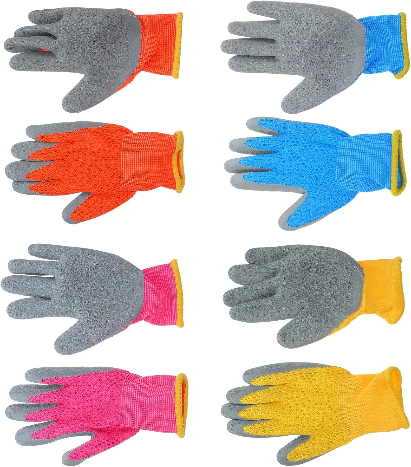 S Gardening Gloves 4 Pairs Protective Work Gloves for Outdoor Picking and Gardening Breathable Honeycomb Fabric for Ages 12+