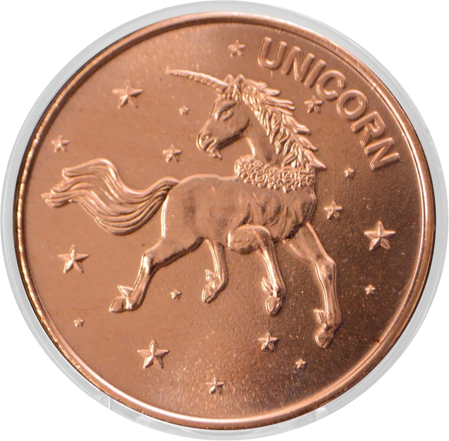 Unicorn Design 1 oz Pure .999 Copper Round Bullion Coin in Capsule - COA by Heavenly Metals Thumbnail
