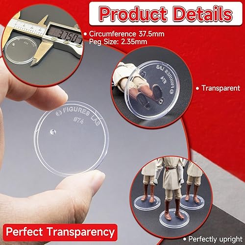 Miniatura 3 de SIXPOINTS 36 piezas de base redonda transparente compatible con figuras de acción de películas de 3.75 pulgadas, modelo MODERN Star WarsMODERN GI