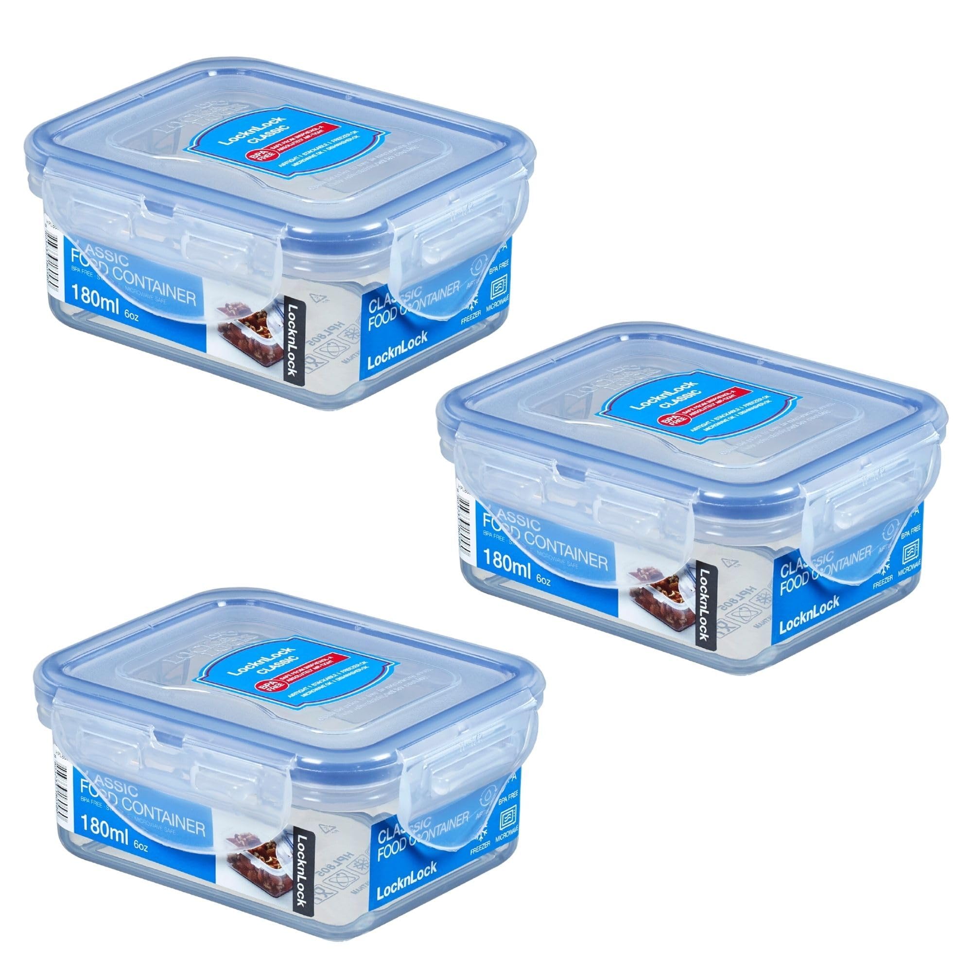 Lock and Lock Rectangular Food Storage Container, 180ml