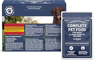 by Amazon Lifelong Complete Food for Adult Dogs, Meat Selection in Sauce, 1.2 kg (12 Packs of 100 g) product image
