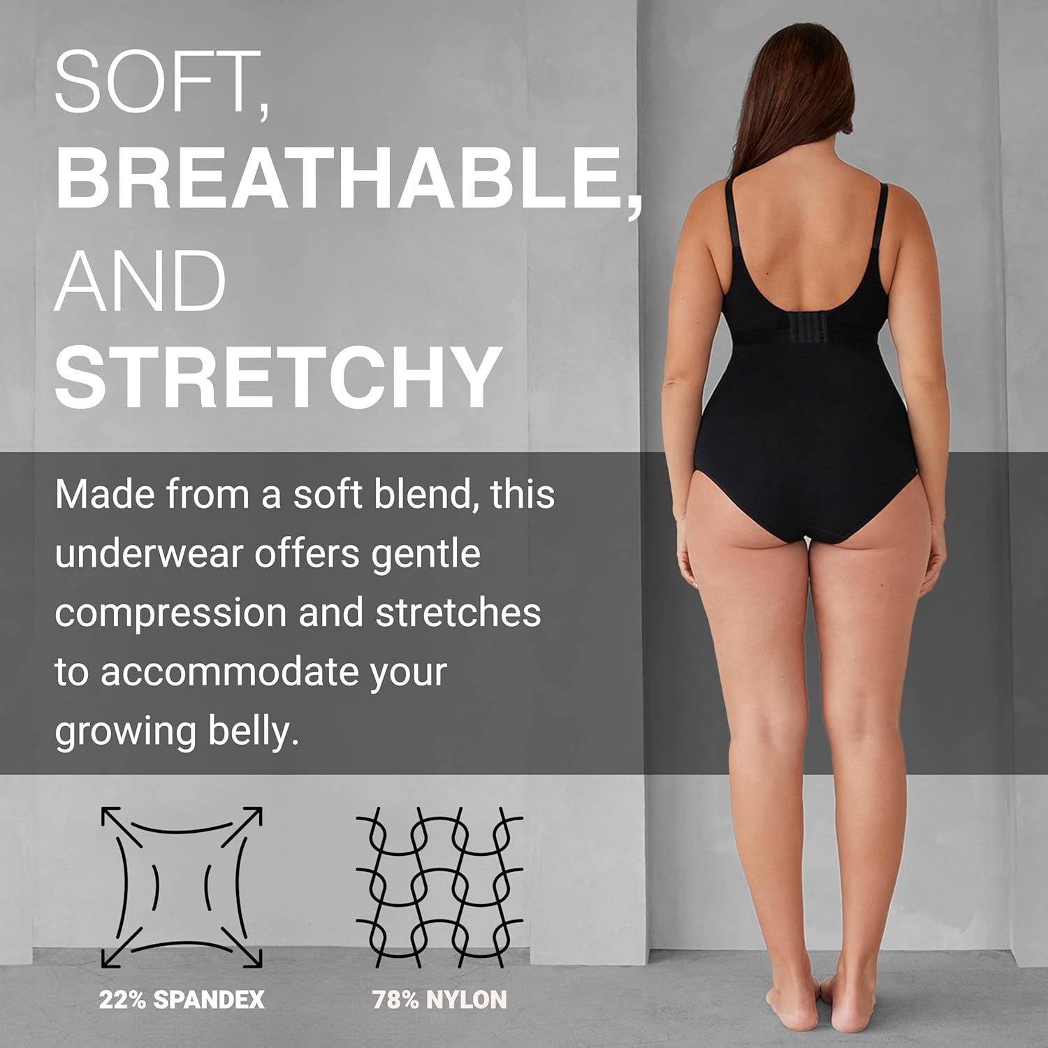 BUMPSUIT Maternity Shapewear Brief Panties, Pregnancy Underwear over Bump for Women Calzones de Maternidad Para Mujer