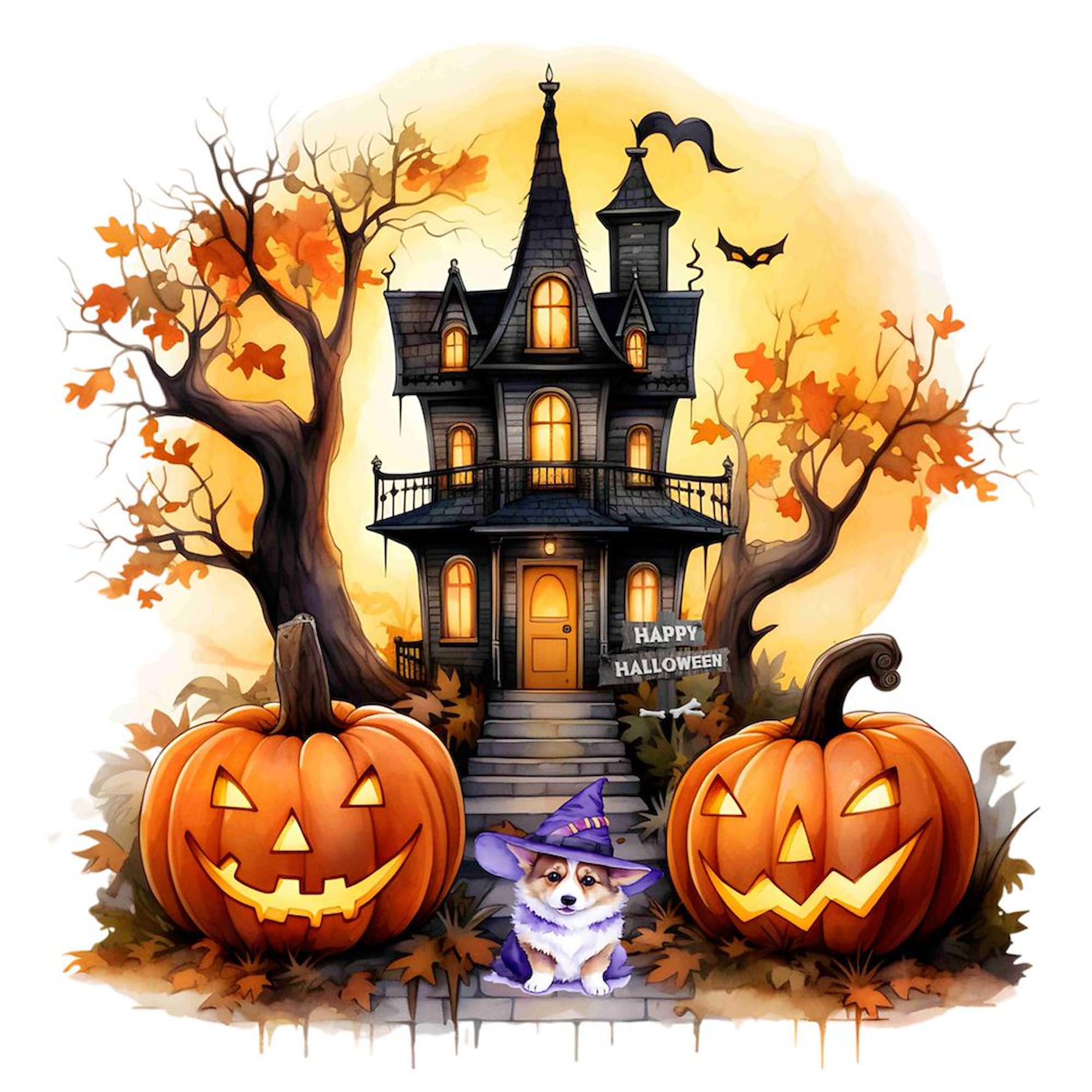 CafePress Haunted House Corgi Witch 4