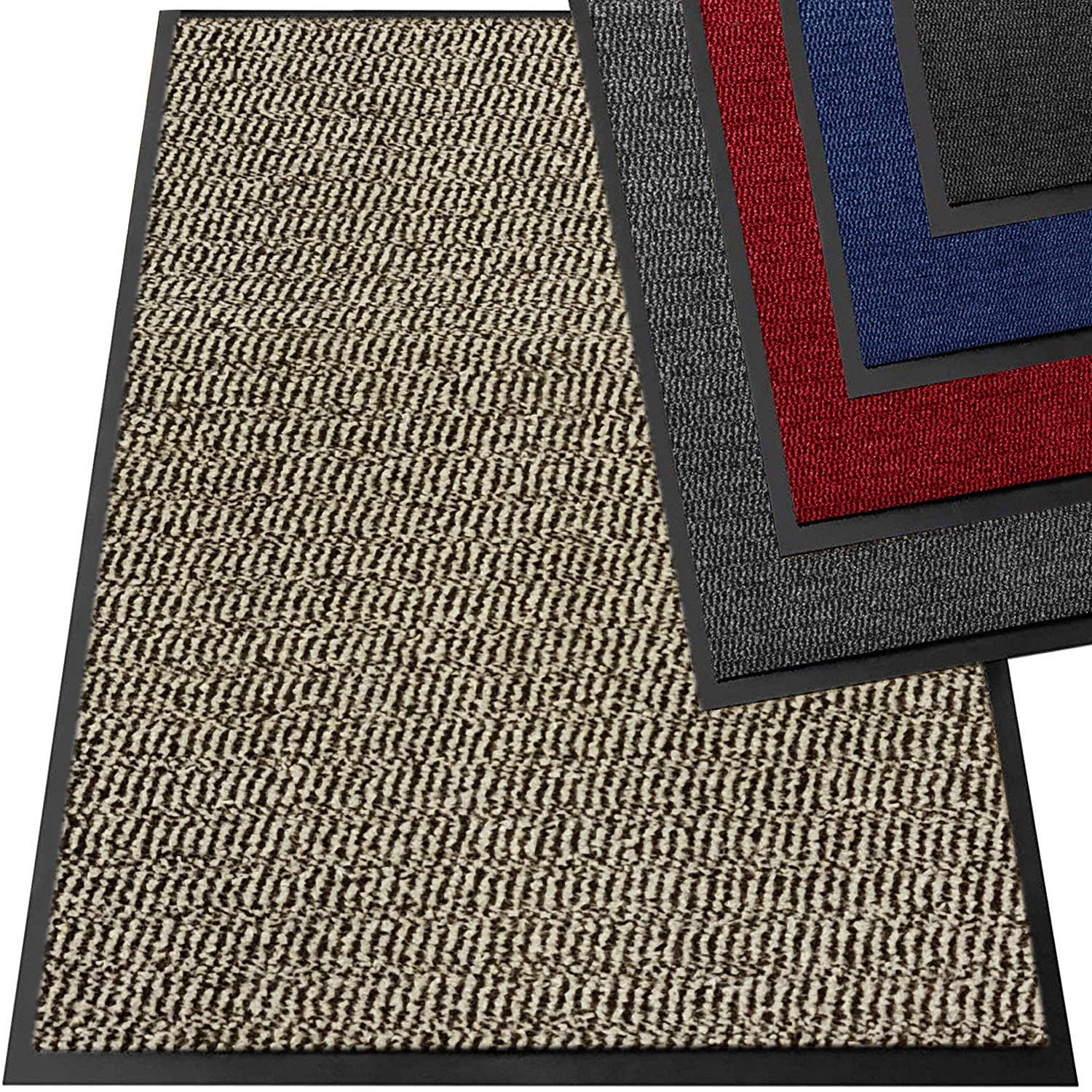 TrendMakers Heavy Duty Dirt Trapper Door Mats | Barrier Mats Non-Slip Dirt Catcher | Home, Office, Kitchen, Carpets - 15 Sizes - Light Beige/Black Speckled - 60 x 80cm — image 1