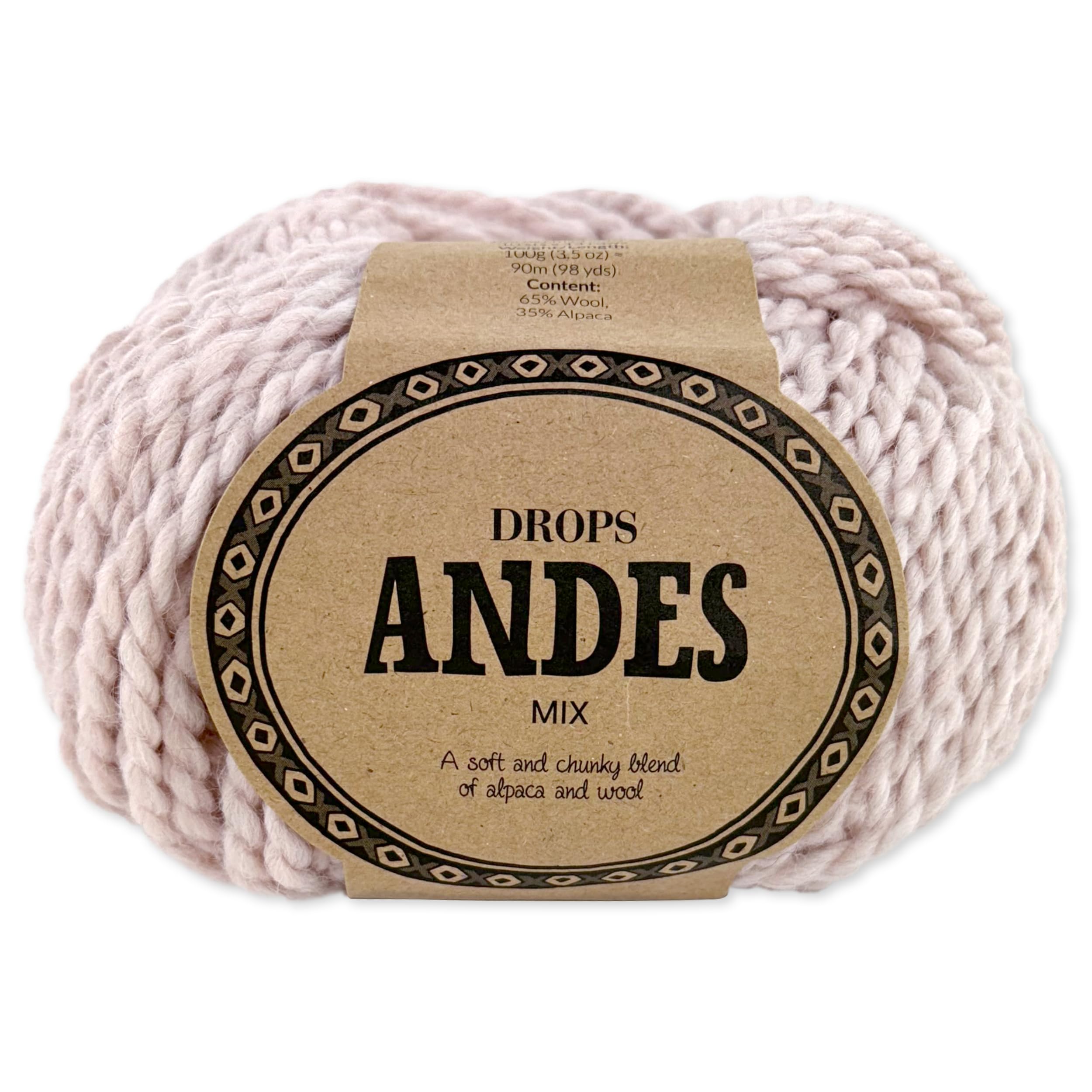 Frida's Wollhaus Drops 100g Andes Knitting Crochet Alpaca virgin wool Alpaca yarn 28 colors (9025, pink sand | Mix)