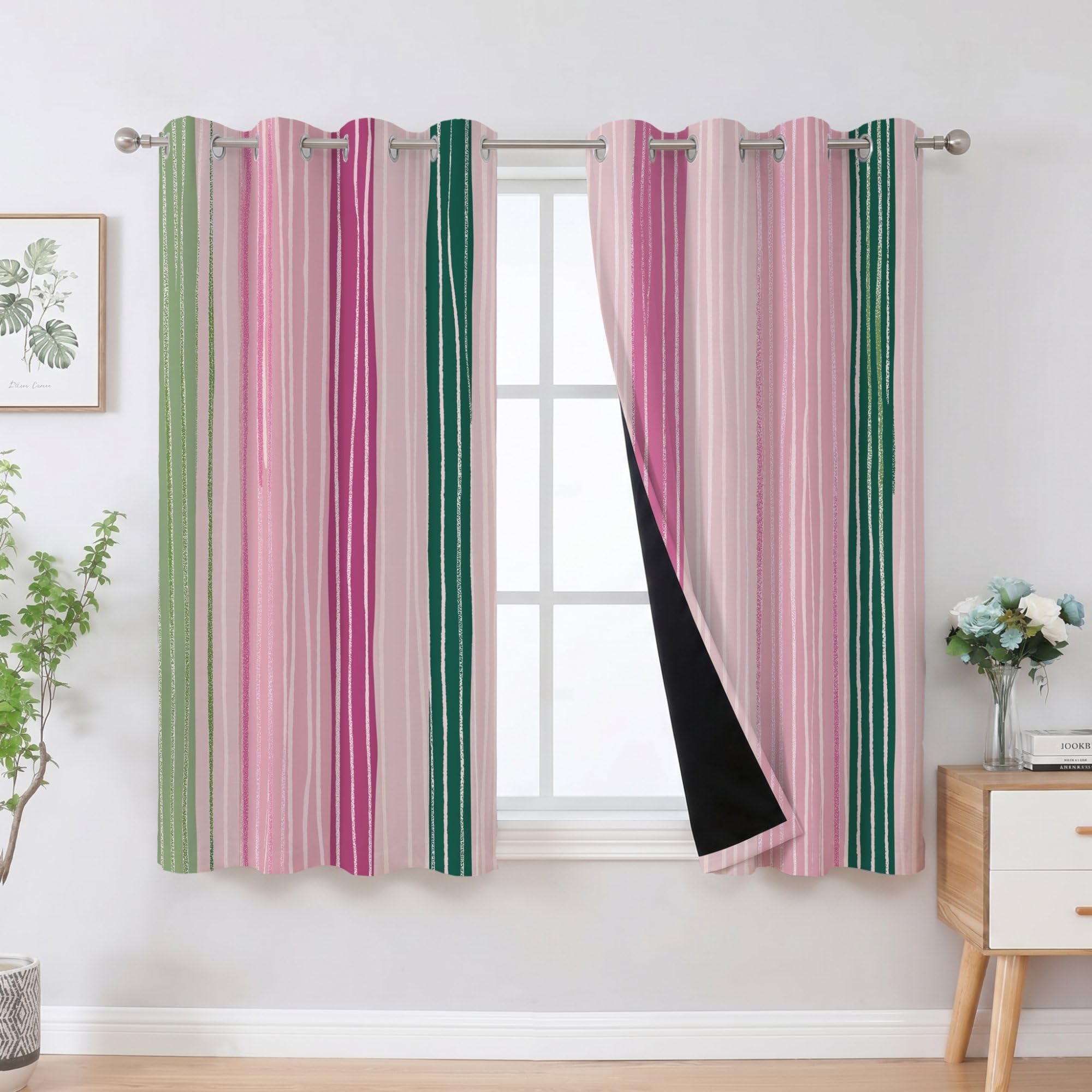 Zasłony zaciemniające z nadrukiem nowoczesny minimalistyczny, 140 L x 245H