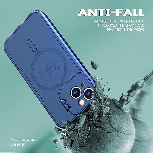 Miniatura 7 de Asuwish Funda para iPhone 15 Plus de 6.7 pulgadas con protector de pantalla de vidrio templado Magsafe y soporte delgado, funda para celular