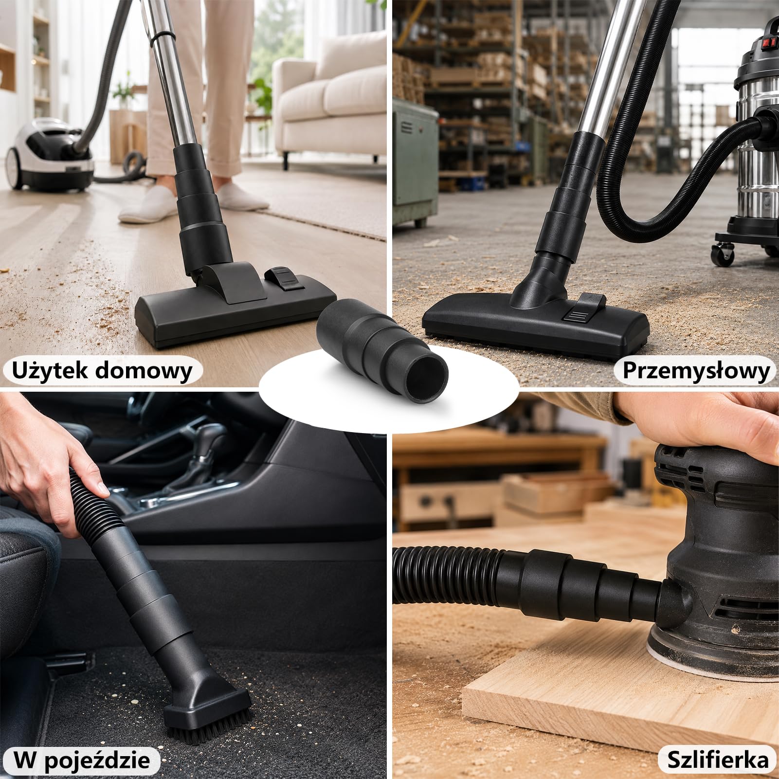 1 Szt. Adapterów do Odkurzacza, Złącze Węża Odkurzacza Obsługujące Średnice od 21 mm do 41 mm, Kompatybilne z Większością Marek, Takich jak Bosch, Makita i Kärcher