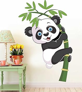 PPD Baby Panda Removable Decor Environmentally Mural Wall Stickers Decal Wallpaper for Kids Home Living Room Bedroom Bathroom Kitchen Office