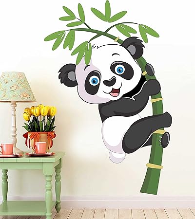 Paper Plane Design Panda Kids Cute Wallpaper Wall Decoration Sticker Decal (Panda)