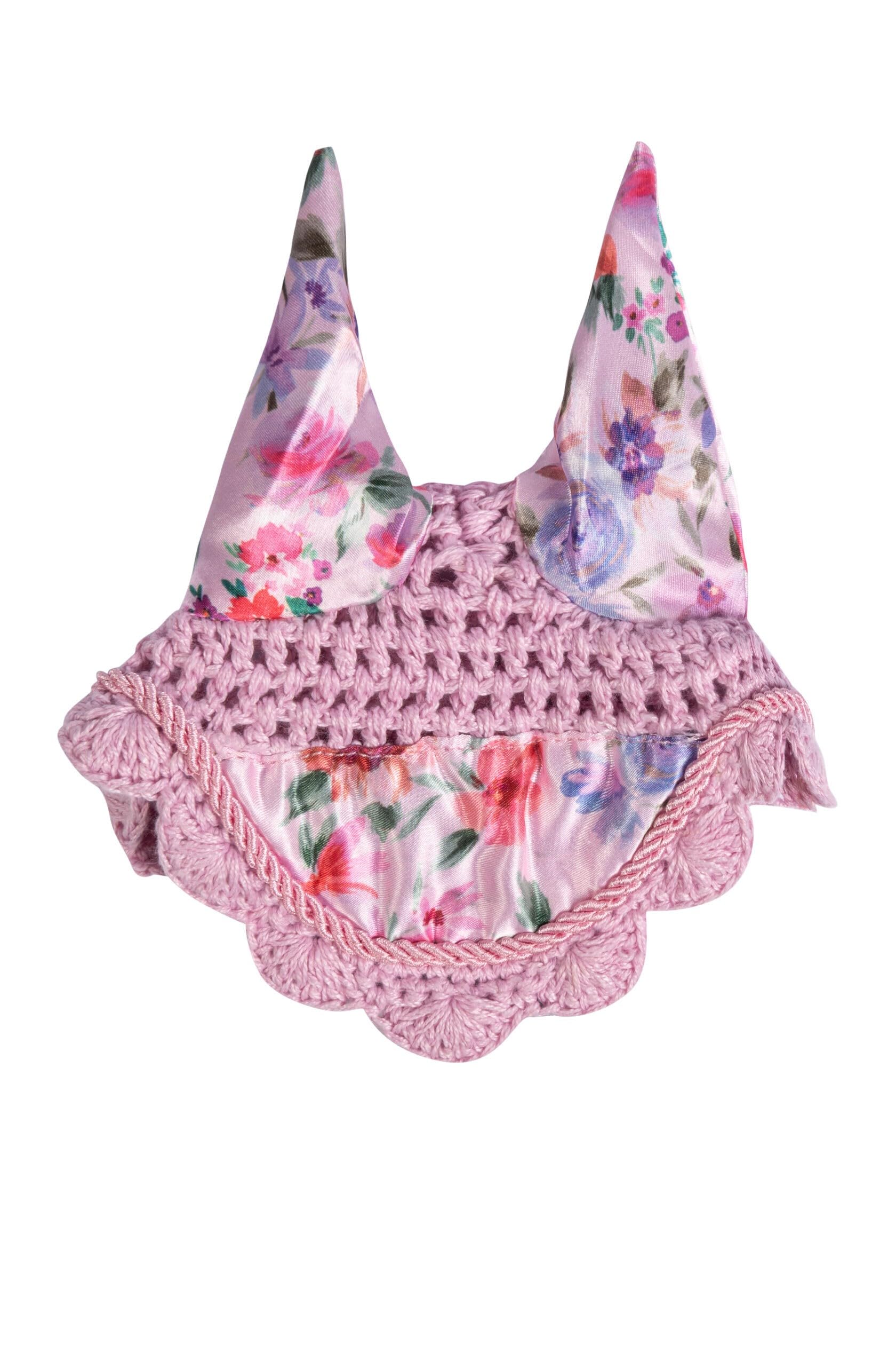 HKM Hobby Horsing Print Ear Bonnet Flower One Size