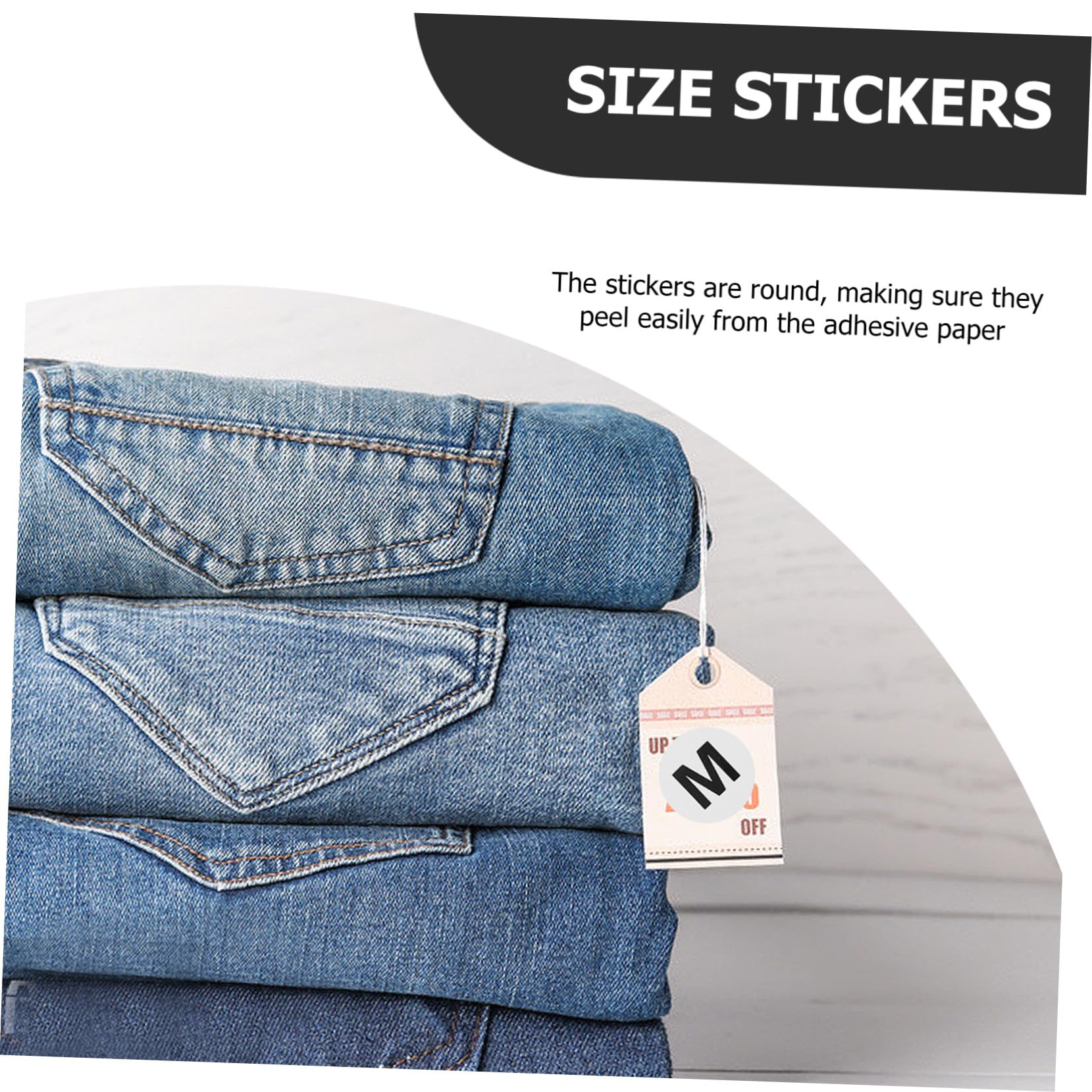 jojofuny 3 Series Pegatinas Material Delgado A Granel Prenda Etiquetas Adhesivas Stickers Tamaño De La Etiqueta De La Ropa Etiqueta Del Tamaño De La Ropa Autoadhesivo De Pvc 1500 Piezas*3