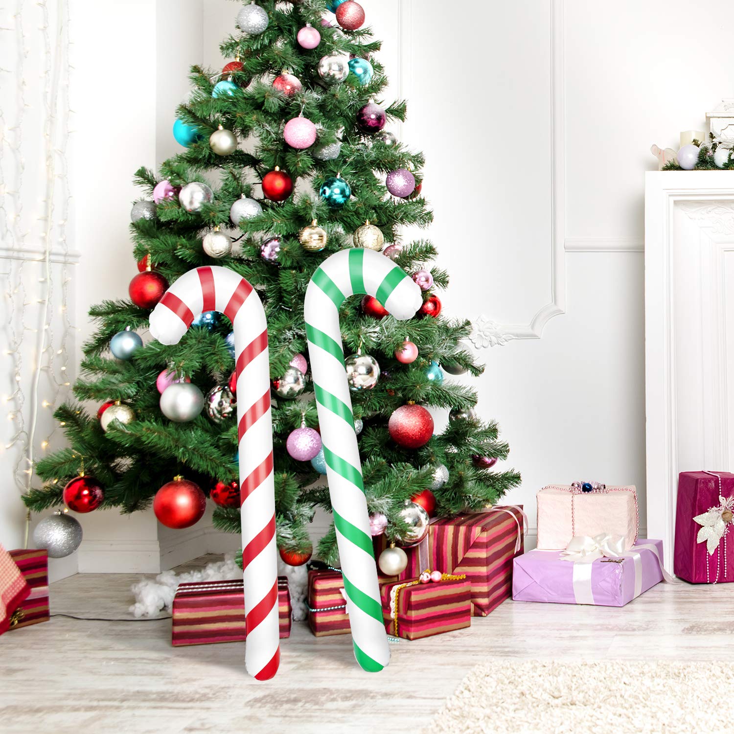Set van 8 verlichte suikerstokken 56 LED - Kerstverlichting
