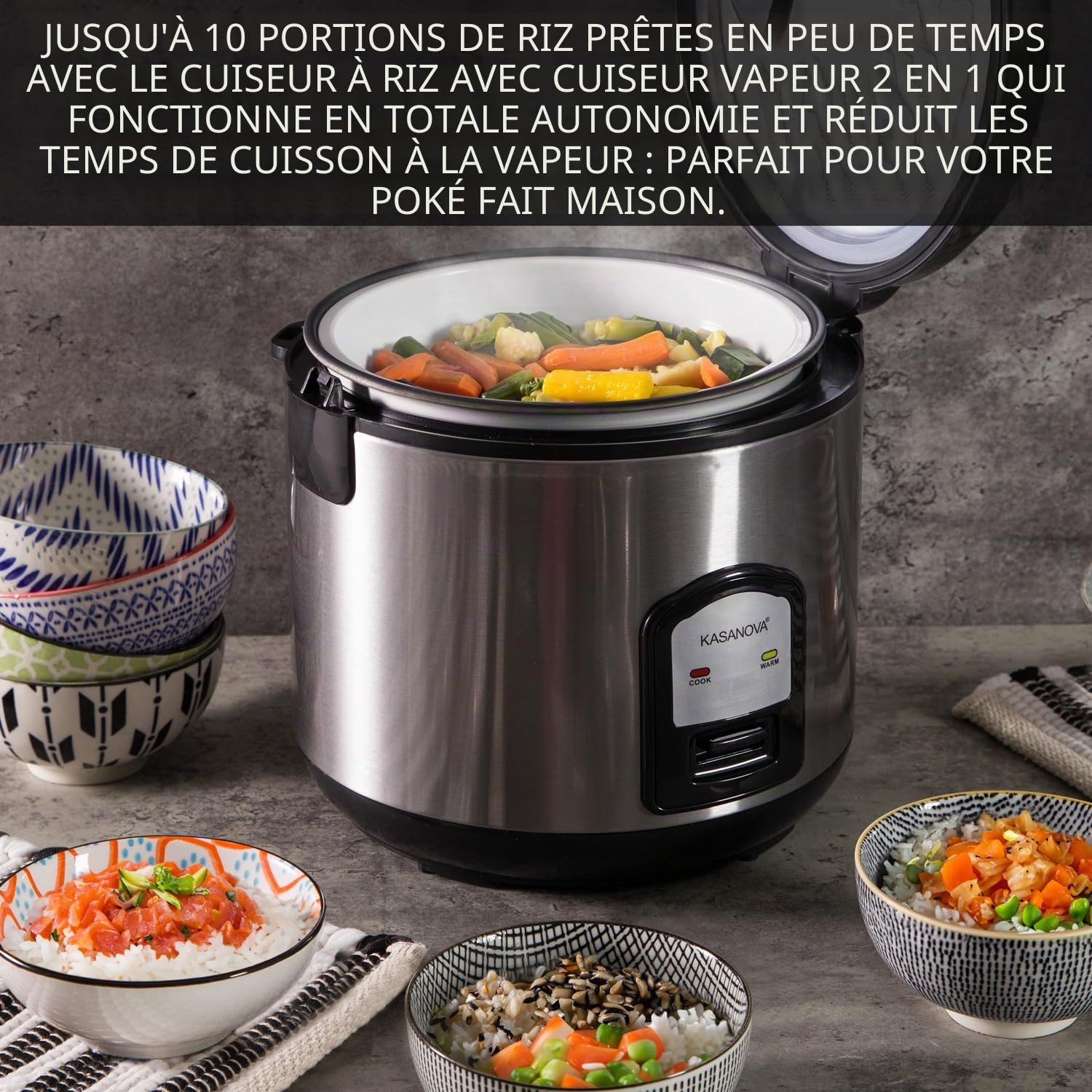 CUISEUR À RIZ LT1.8 W700 ACIER, Blanc