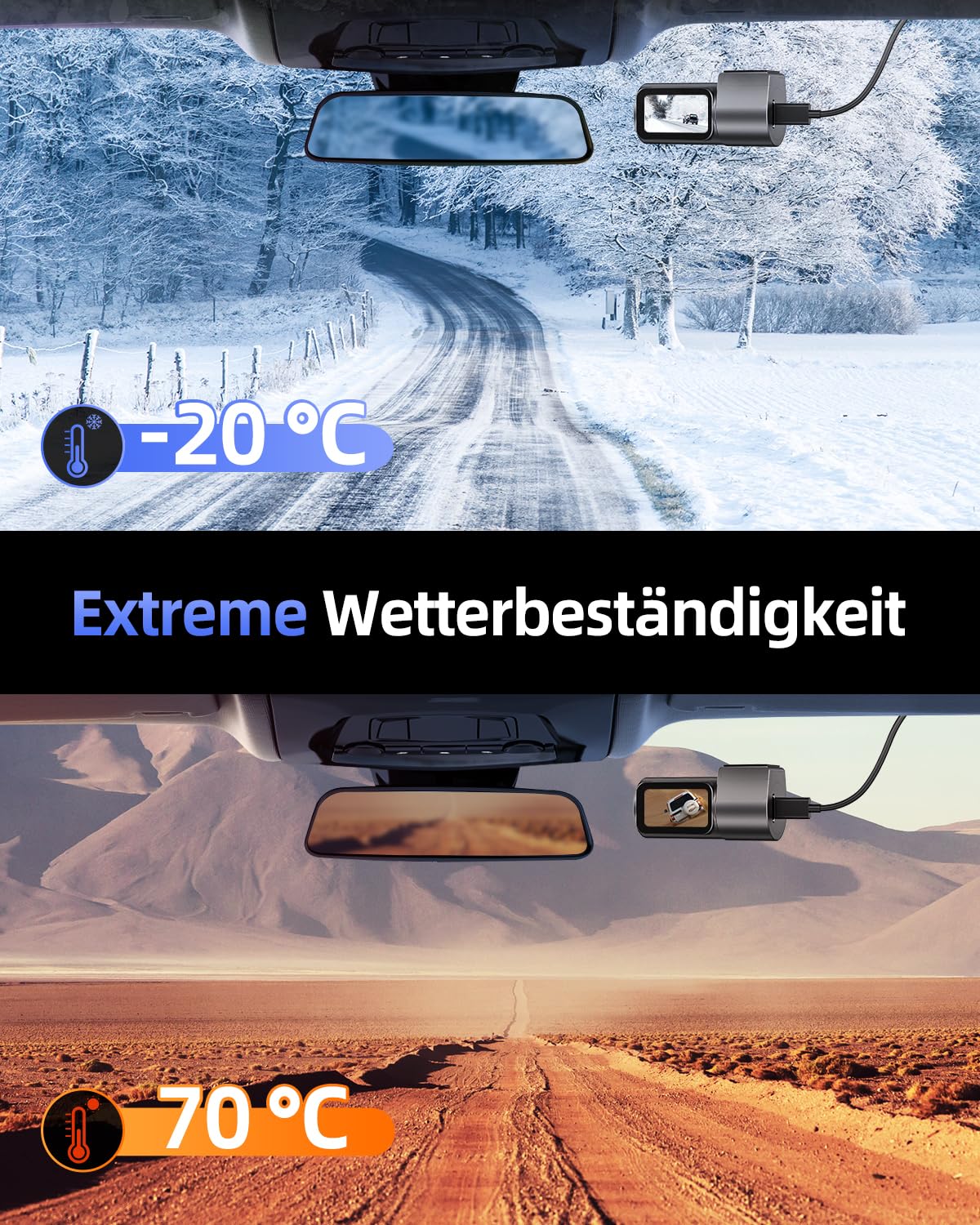 Dashcam Auto Vorne 4K, 1,5" IPS Display, 5G WiFi, 360° Drehbar, WDR Nachtsicht, 24/7 Parküberwachung, G-Sensor, 170° Weitwinkel