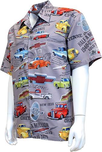 Miniatura 2 de David Carey Chevy Chevrolet Trucks Camp - Camisa de manga corta con botones de inspiración retro