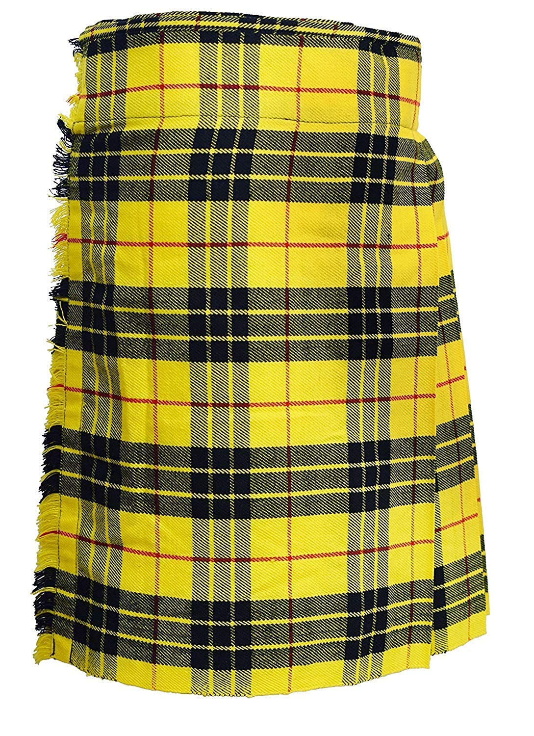 Macleod of Lewis Men's 5 Yard Scottish Kilts Tartan Kilt 13oz Highland Casual Kilt (40") Yellow/Black