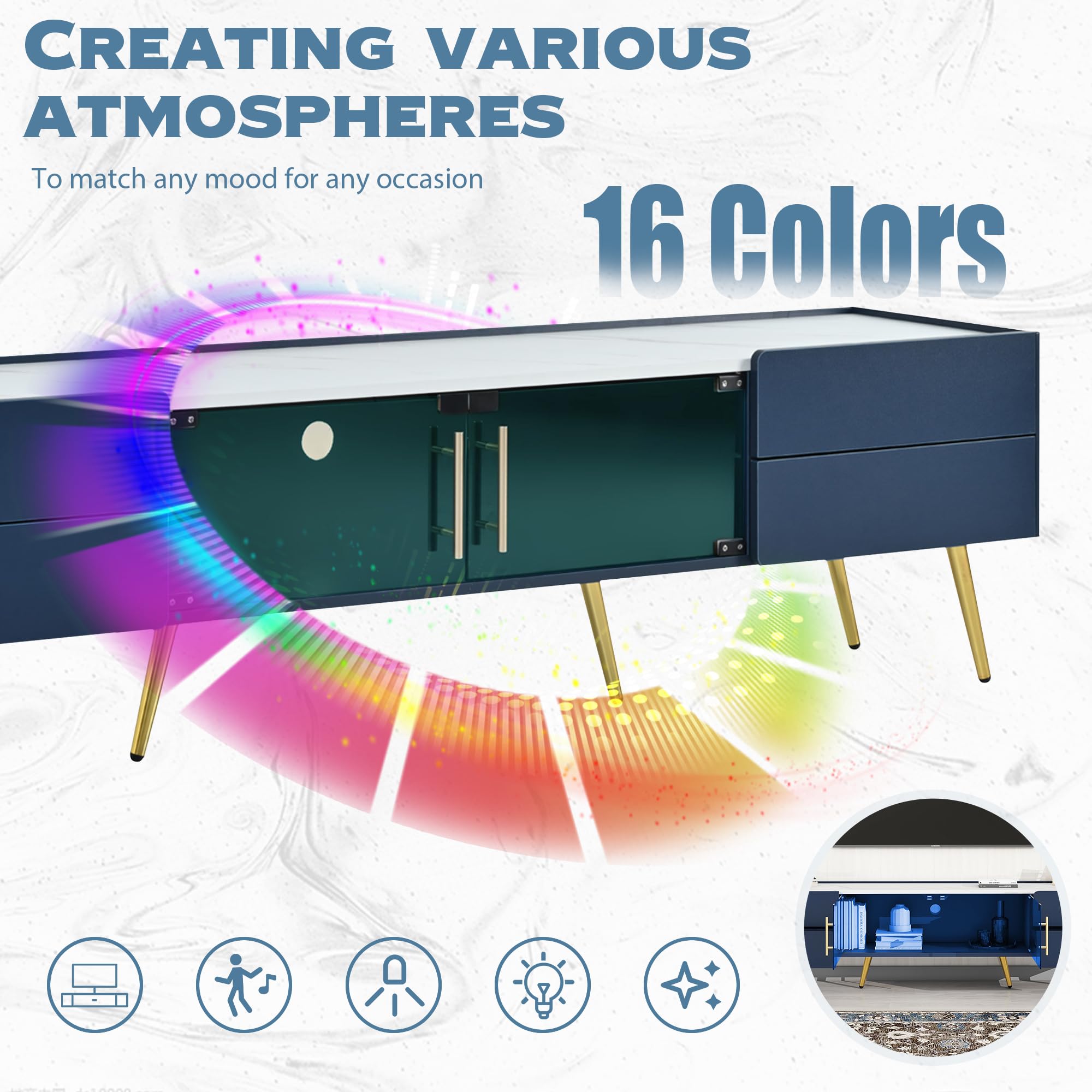 Amazon.com: LUMISOL LED TV Stand for TVs Up to 80 Inchs, Modern
