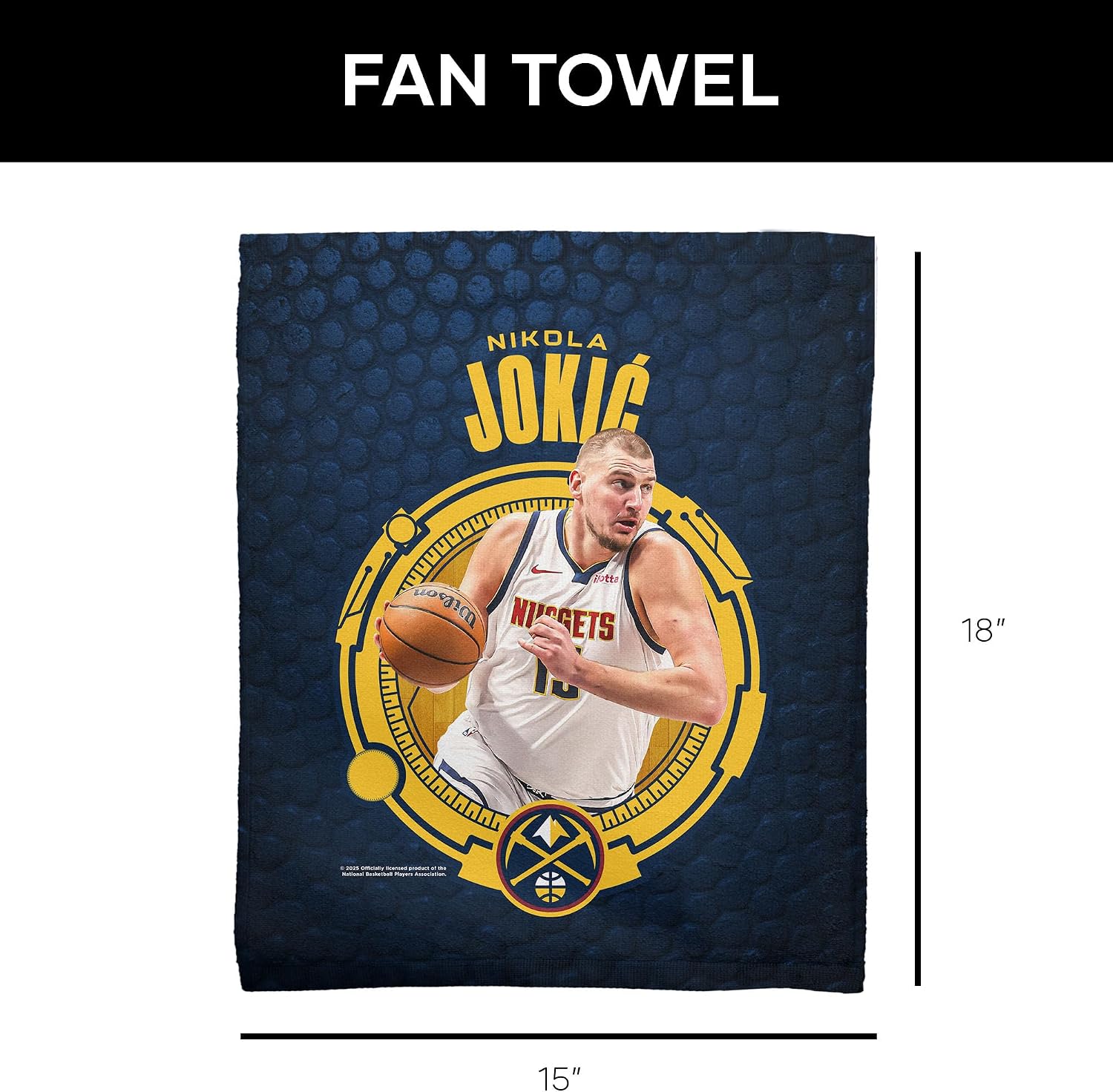 Northwest Nikola Jokic Denver Nuggets Rally Towel, 15 x 18 Inches