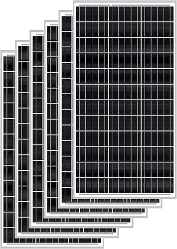 ExpertPower - Paquete de 6 paneles solares monocristalinos de 100 vatios y 12 voltios, diseño compacto de 35.43 x 22.83 x 1.18 pulgadas, módulo de