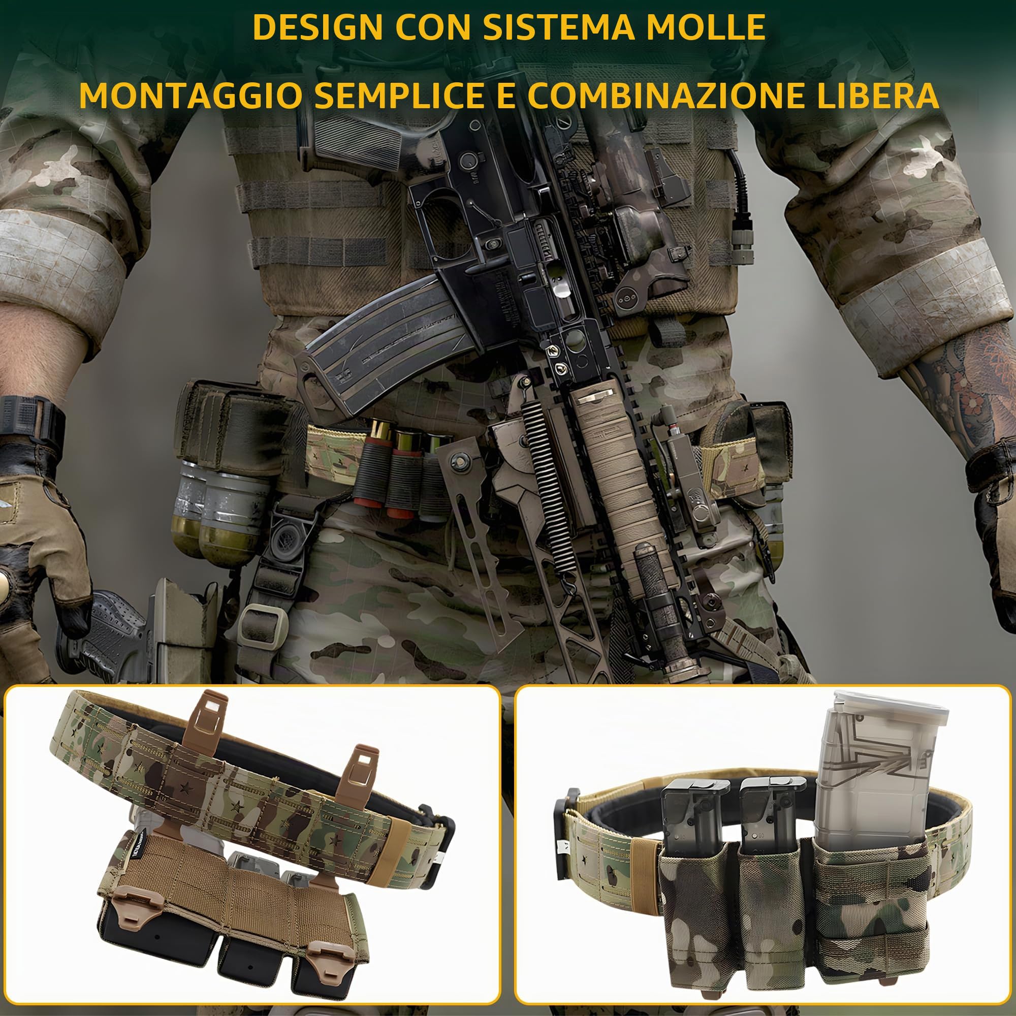 aiGear Cintura Tattica da Combattimento Regolabile per Vita 80-105cm