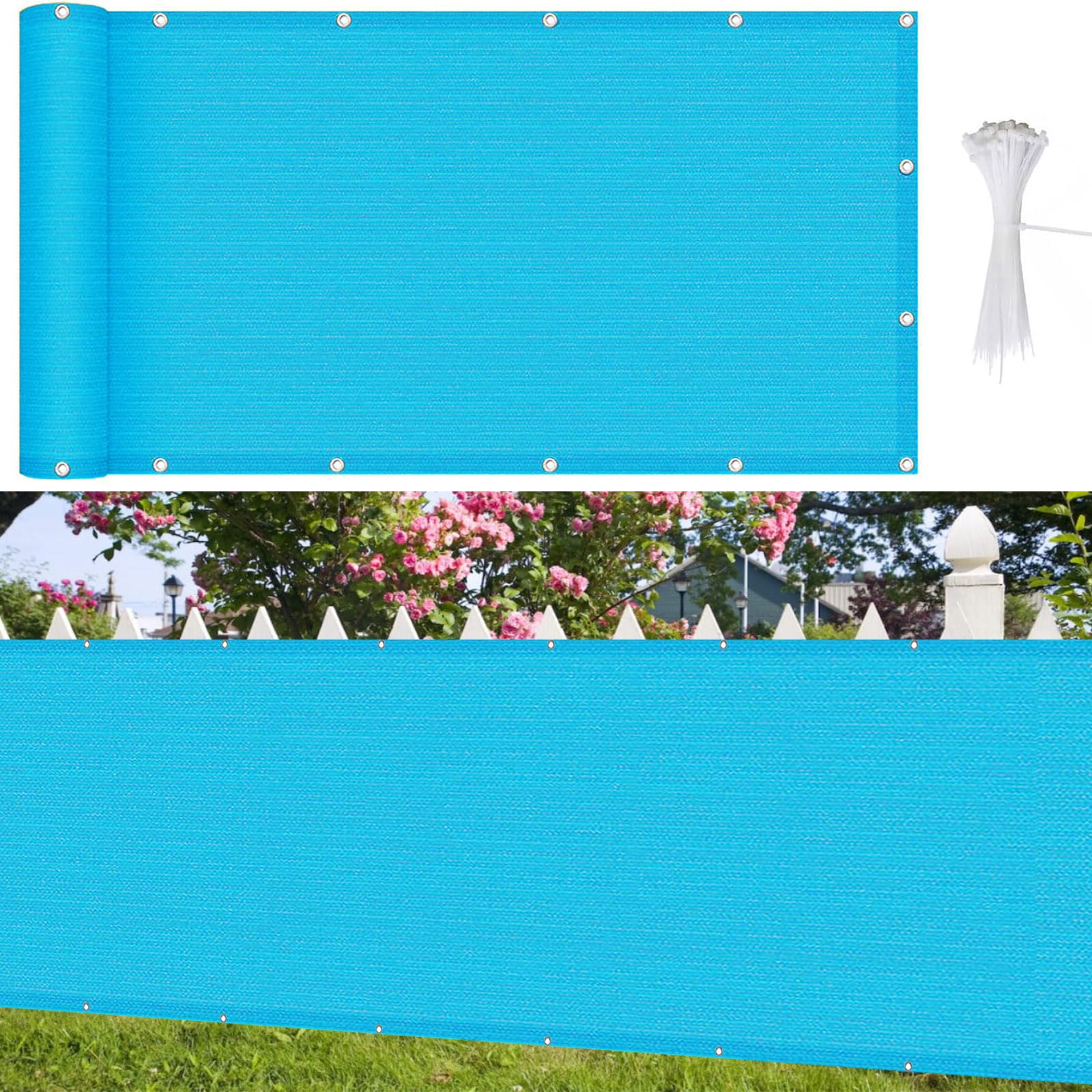 Brise vue balcon respirant couleur bleu ciel pour préserver votre intimité