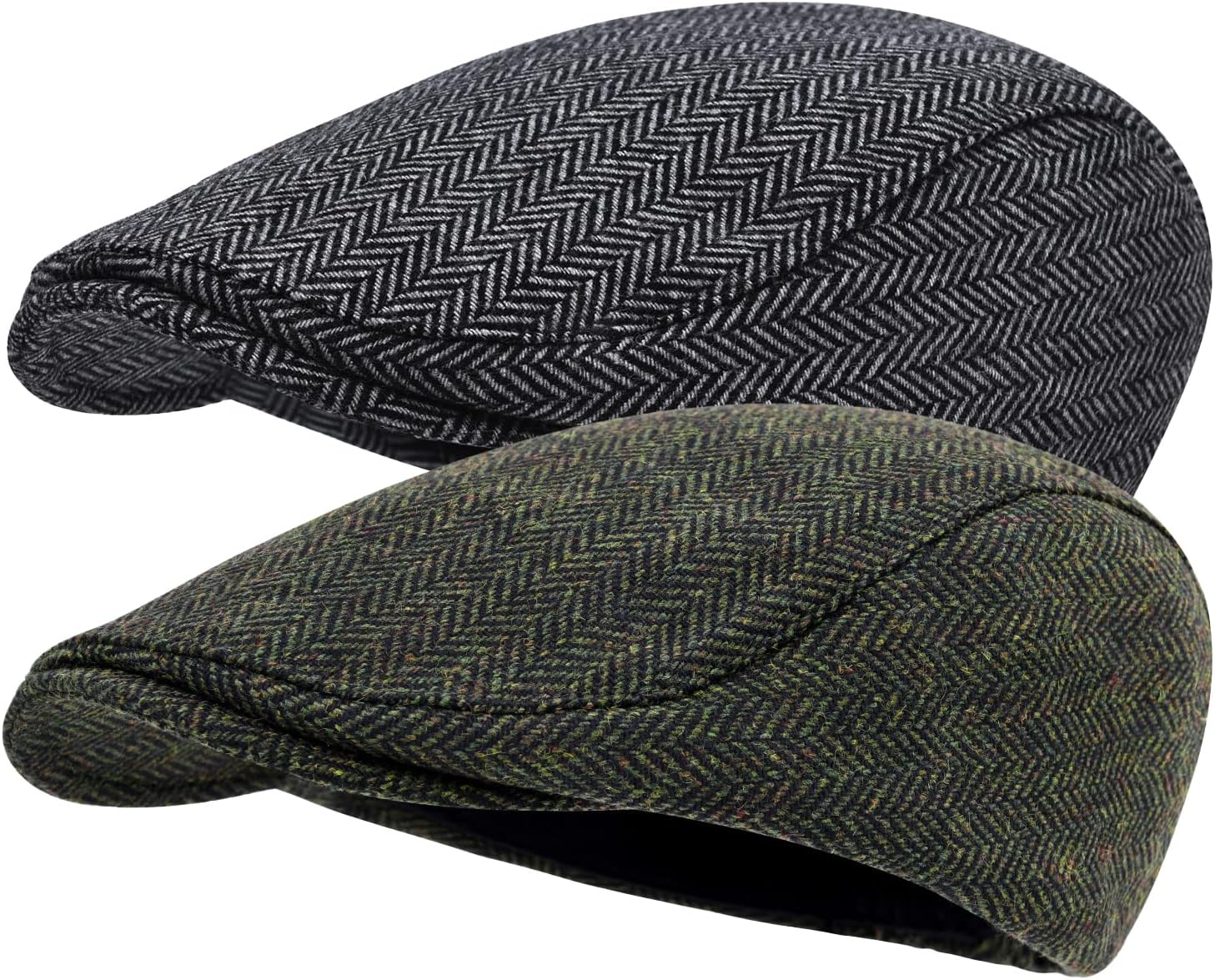 STARANCE 2 Pack Newsboy Hats for Men Wool Blend Ivy Driving Flat Cap
