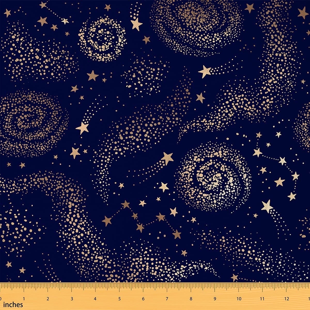 Erosebridal Galaxy Fabric by The Yard, Sparkle Starry Sky Indoor Fabric DIY, Boho Outer Space Quilting Fabric by The Yard, Craft Patchwork for Quilting Sewing, Starry Landscape Fabric, Blue, 1 Yard