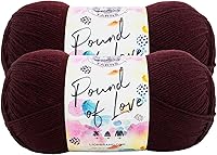 Vista 15 de Lion Brand Yarn 550-150 Hilo Pound of Love, Gris Oxford