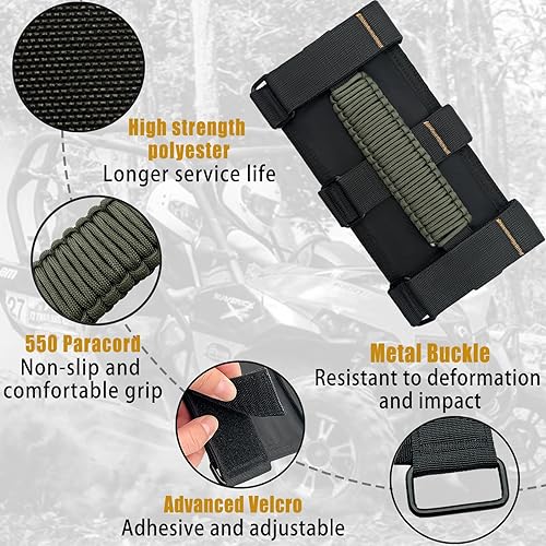 Miniatura 2 de Paquete de 4 asas de agarre para Jeep, paquete de 4 manijas de agarre para JK TJ JL CJ YJ JKU JLU y Gladiator JT Wrangler mango de hardware para