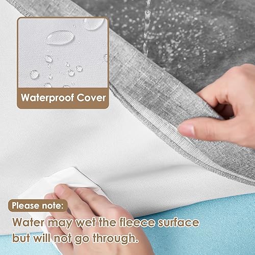 Miniatura 2 de EHEYCIGA Camas ortopédicas de espuma viscoelástica para perros medianos con forro impermeable extraíble, gris, 36 x 27 pulgadas