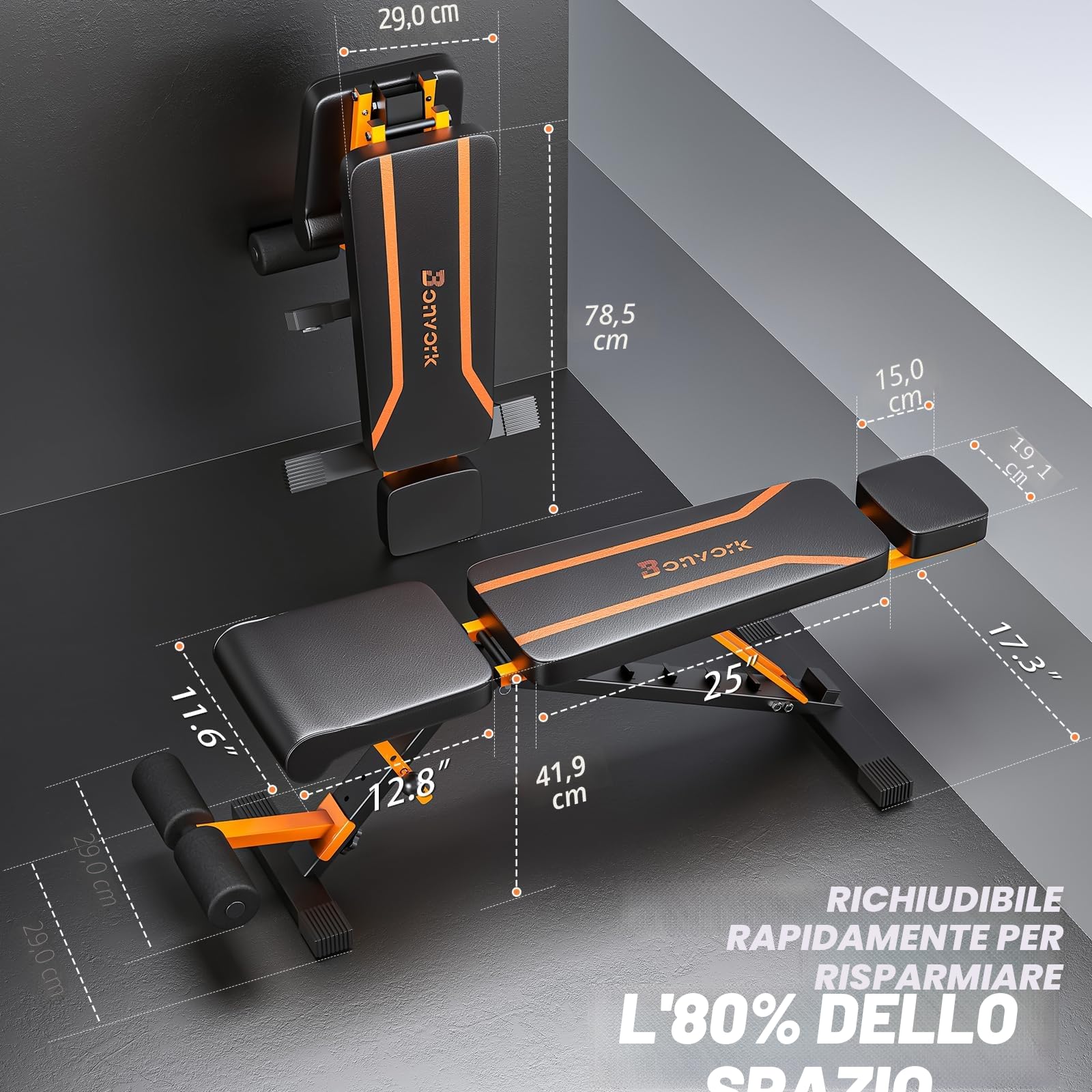 '700/900LBS Adjustable Weight Bench - Foldable Workout Bench Press with 33.5'' Extended Backrest for Home Gym Strength Training,Folding Flat Incline Bench with 80x40MM Steel for Full Body Exercise'