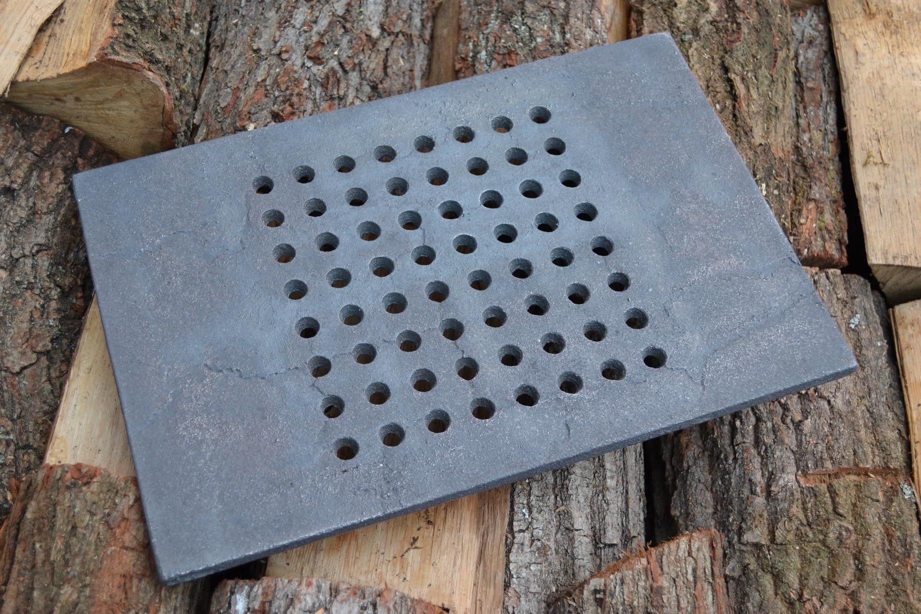 SEZAM Griglia in ghisa con fori per forno, griglia per cenere, griglia per camino, griglia per stufa, griglia per stufa, griglia per stufa, griglia angolare, diverse dimensioni (45 x 30 cm (44,5 x