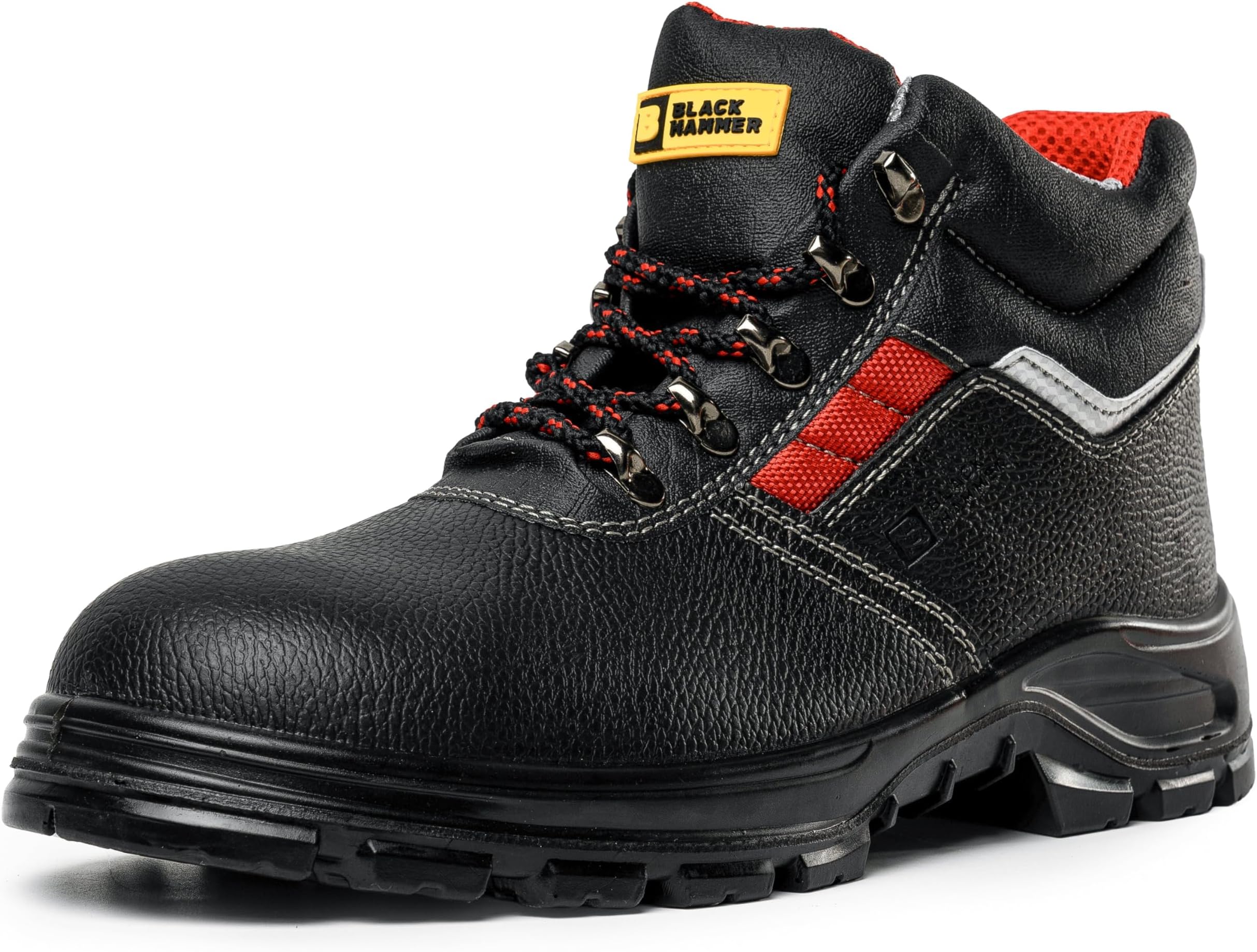 Mens Safety Boots Leather S3 SRC Black Steel Toe Cap Work Shoes Ankle 5993