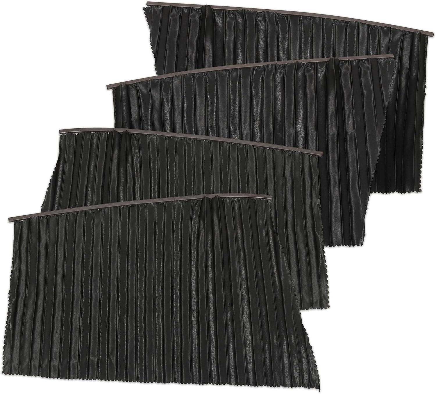 X Autohaux 窓の日よけのカーテン 日よけ布 ユニバーサル 4個入り フロント 正規認証品 新規格 ブラック リア 自動車用