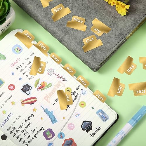 Miniatura 5 de 72 calcomanías adhesivas mensuales, planificador mensual, ficha de índice, etiqueta mensual decorativa, calcomanías de calendario mensual,