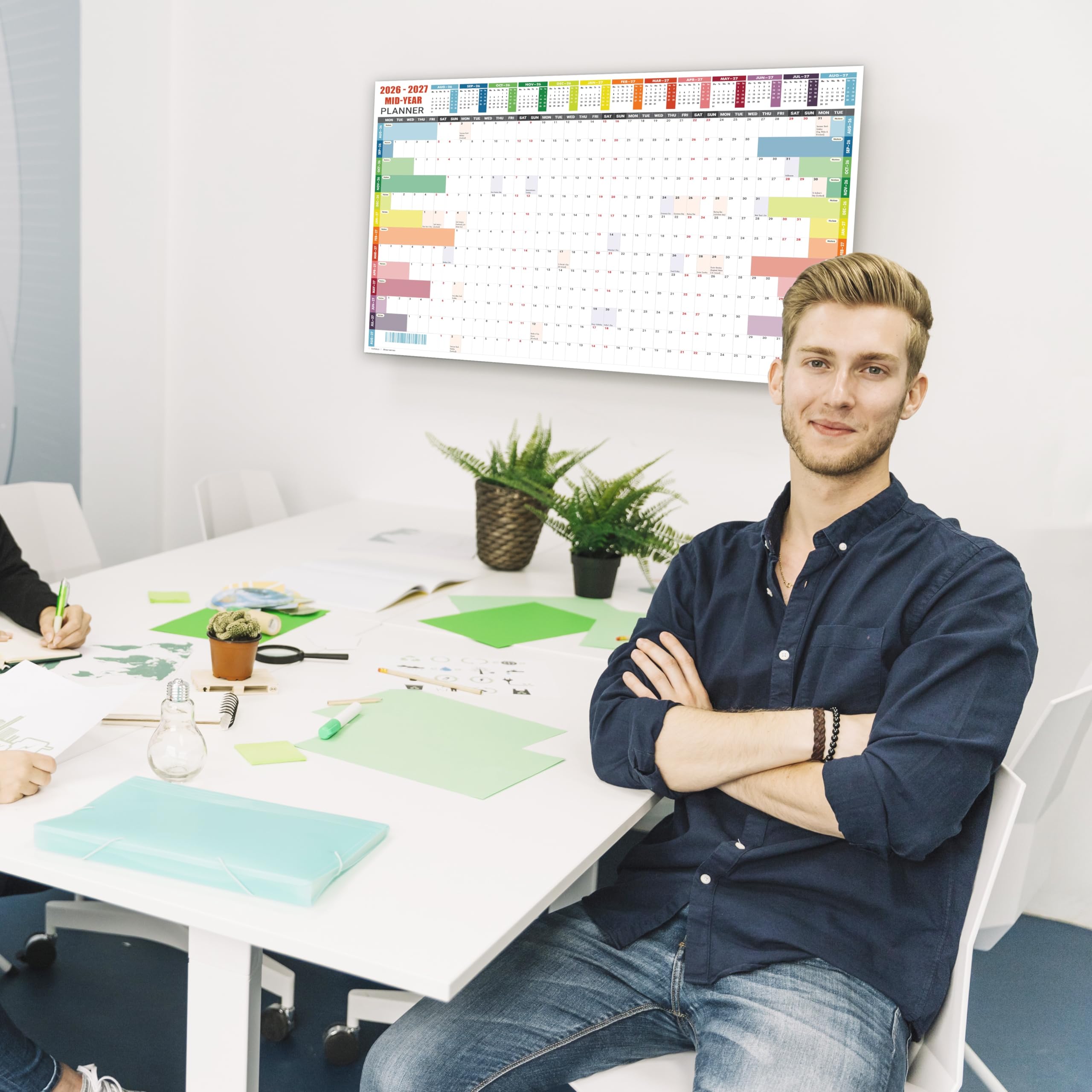 Planificador académico pared 2025-2026 laminado A1 - Calendario de agosto de 2025 a agosto de 2026 - Tamaño grande (85 x 59,4 cm) - Agenda de 13 meses 25/26 - Día