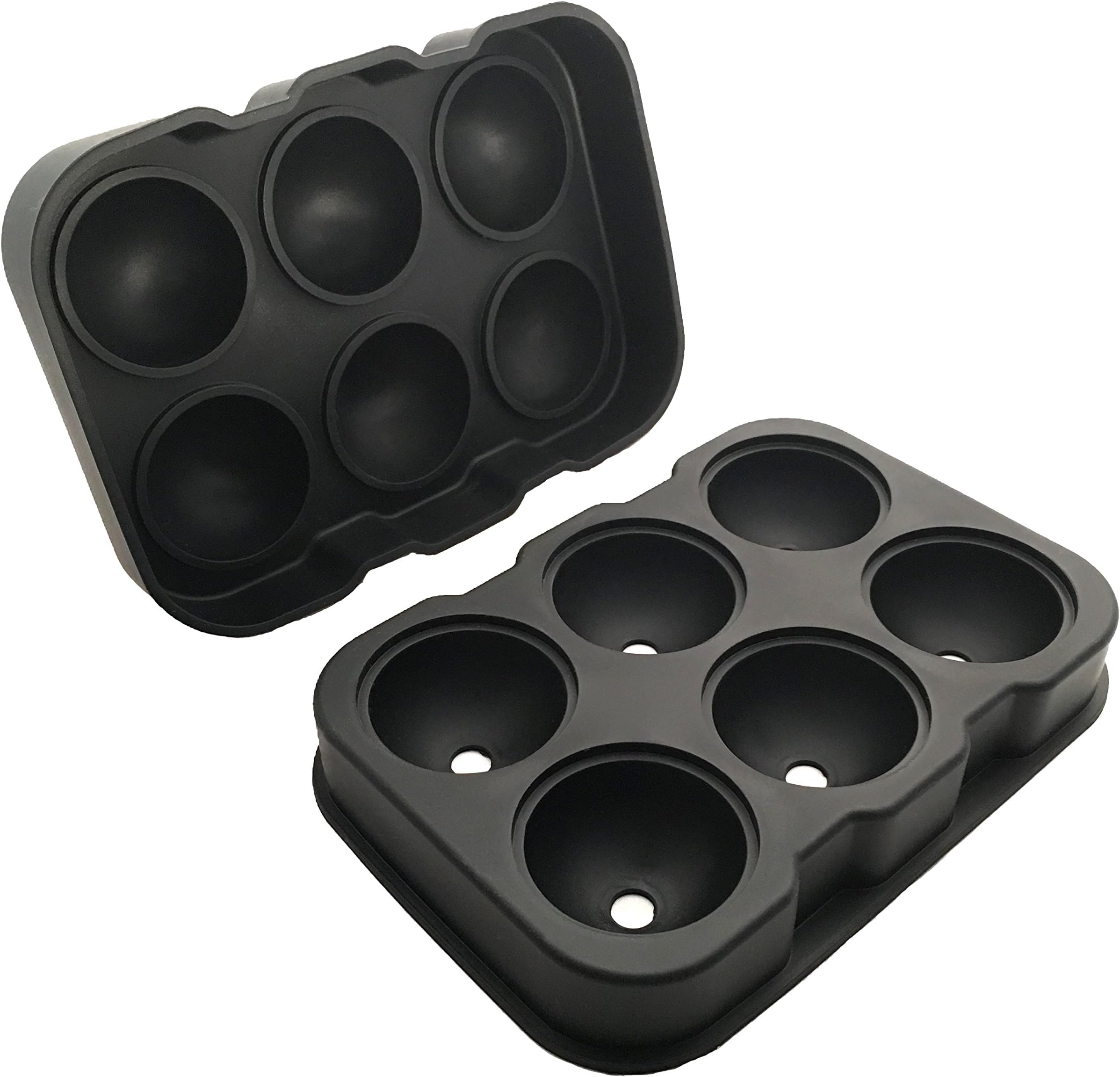 Flexible Silicone Ice Ball Whiskey Tray Mold Makes 6 Cool Spheres