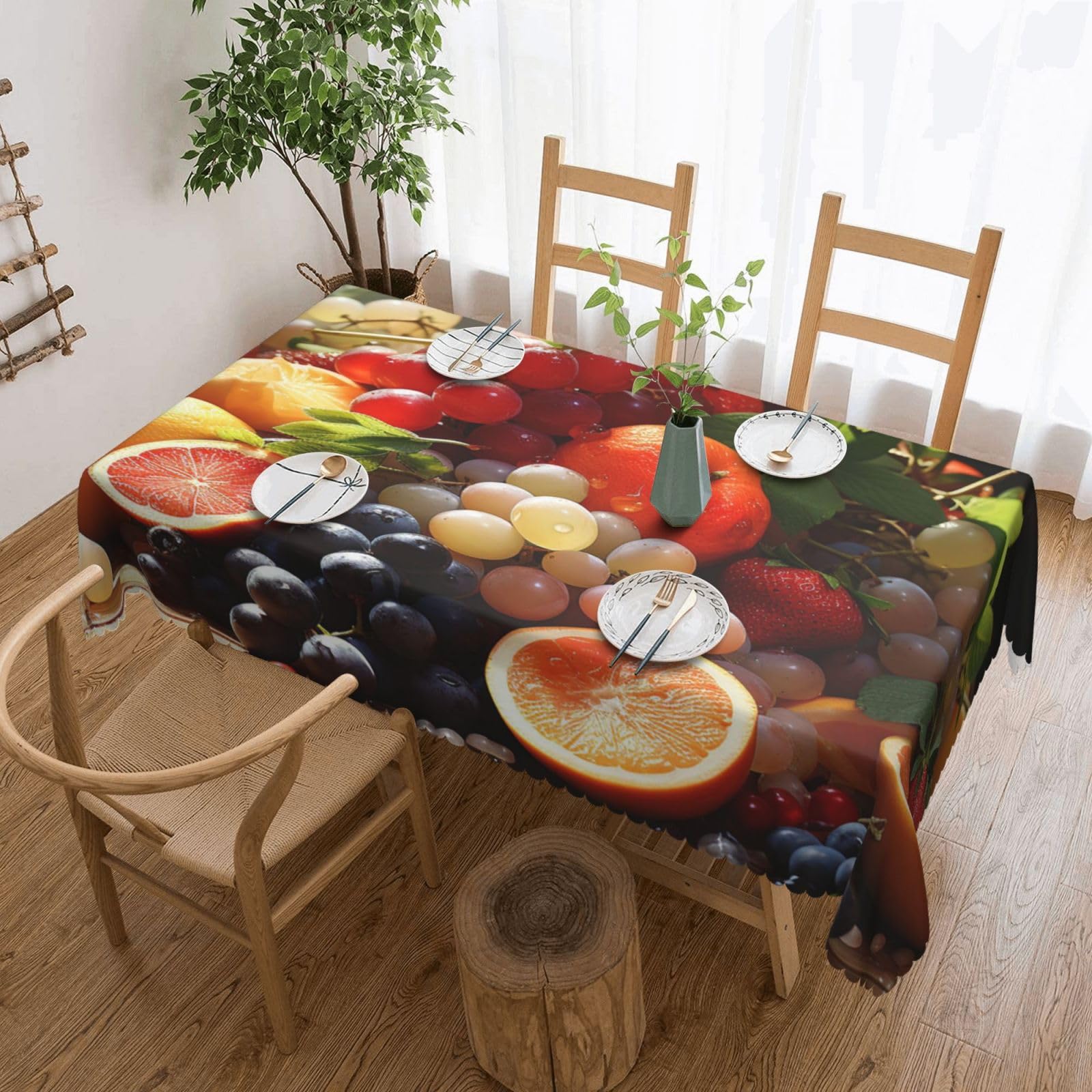MXZERFKGLA Rectangle Tablecloth 137x183 cm Waterproof Tablecloth for Dining Tables Kitchen Farmhouse Tablecloths Fruits Table Cloth Wrinkle Free Table Cover for Dining Buffet Wedding Party