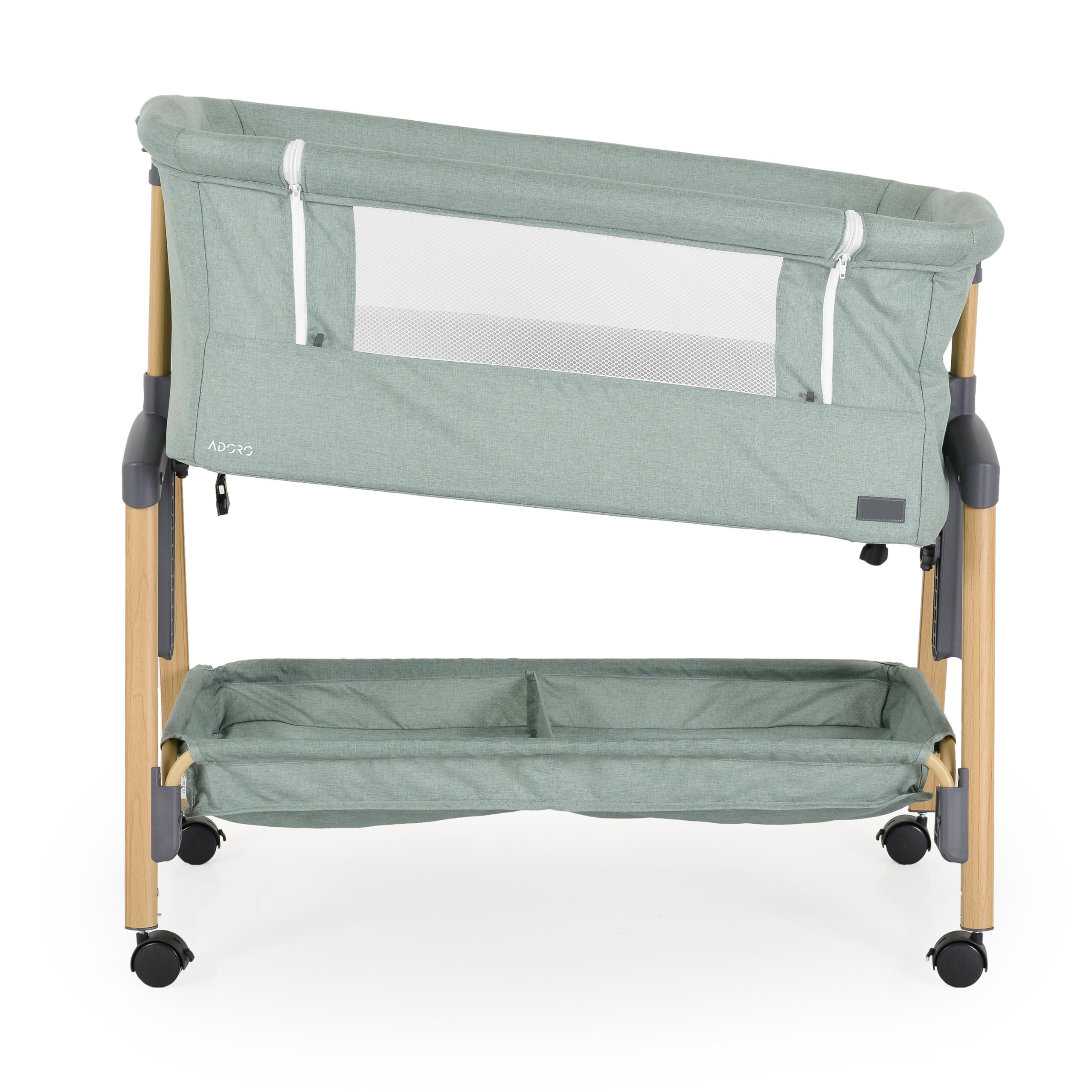 Tanuki Minicuna colecho Adoro, Ajustable, colchón, mosquitera, con Ruedas, Color:Verde