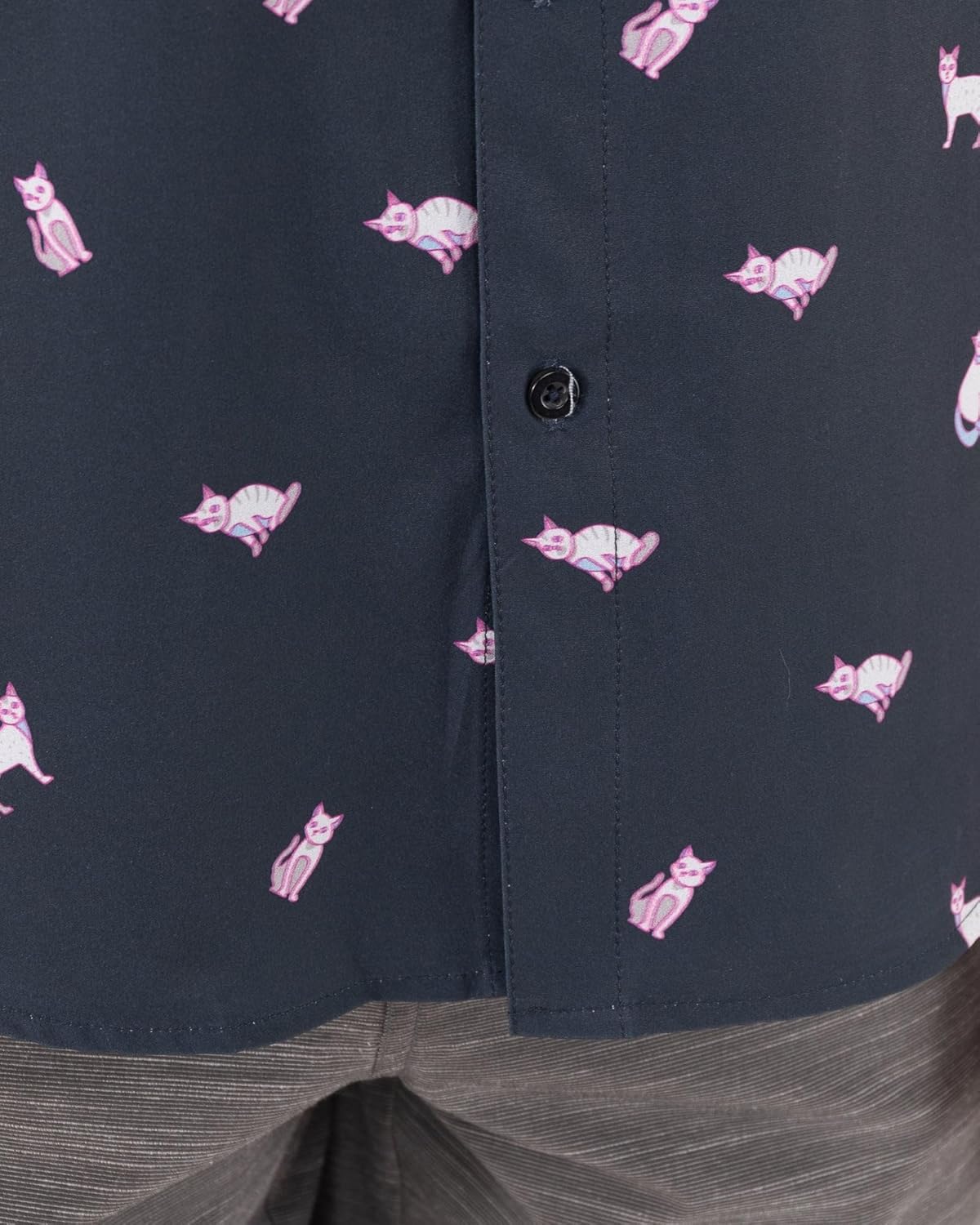 Visive Shirts for Men Big and Tall Short Sleeve Button Up Hawaiian Shirt Black Cat Big 3X - Image 5