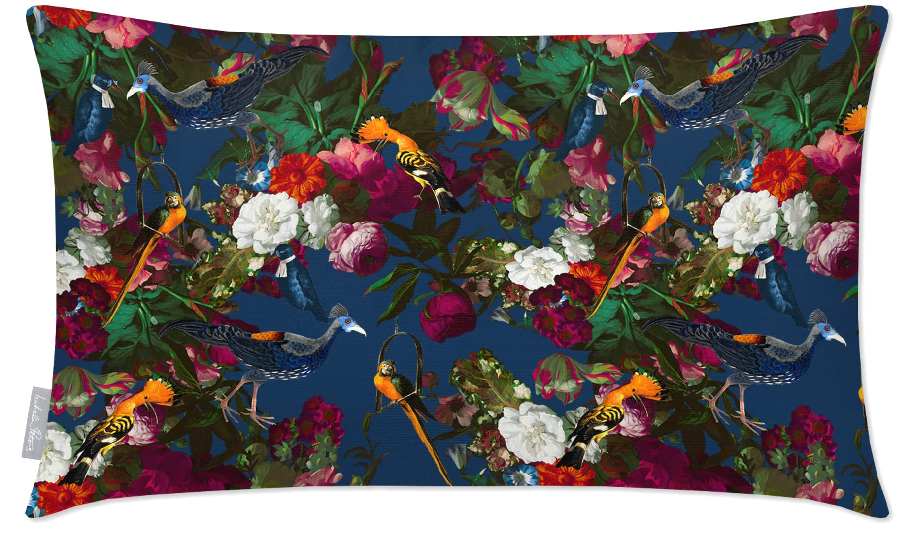 Izabela Peters Outdoor Cushions Waterproof, 50 x 30 cm, Filled Outdoor Cushion, Manor House Garden- Estate Blue, Garden Furniture Cushions, Outdoor Seat Cushions, Garden Chair Cushions