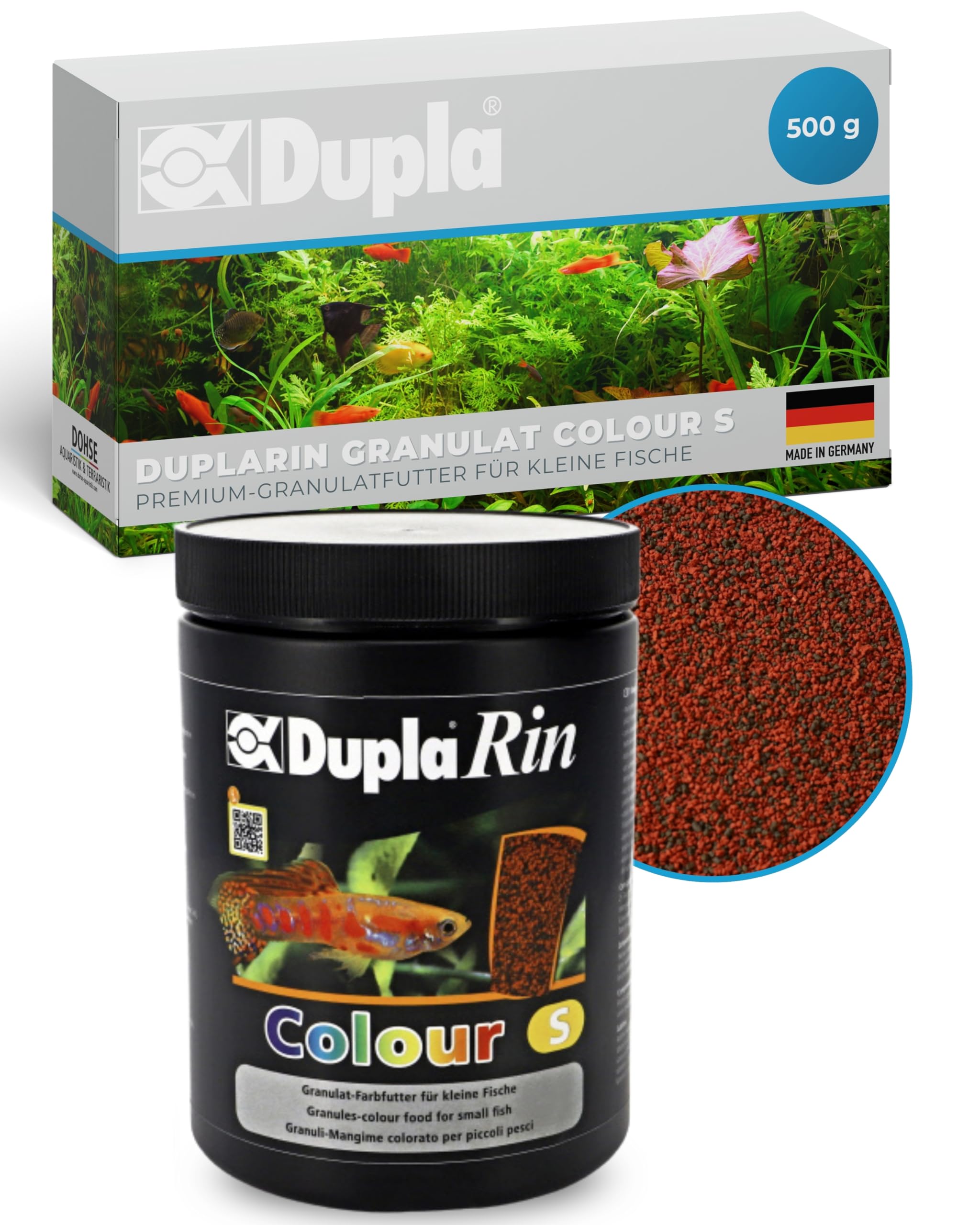 Dupla DuplaRin Granulat Colour S I 500 g I farbverstärkendes Granulatfutter für kleine Süß- und Meerwasserfische I Zierfischfutter für Intensive Farben & gutes Wachstum I nährstoffreiches Fischfutter