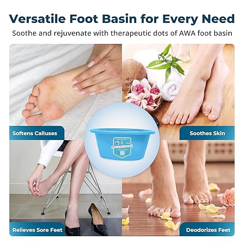 Miniatura 9 de AWA - Bañera de remojo de pies, bañera plegable para remojar los pies, cuenco de pedicura, bañera de plástico para remojar pies con puntos de masaje