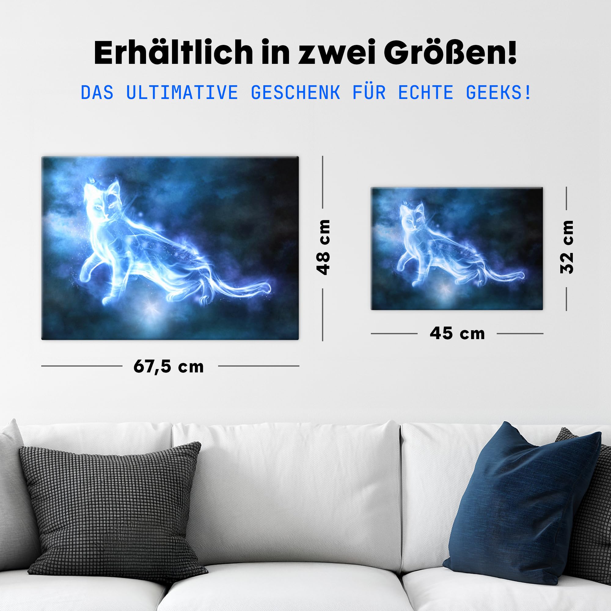 Displate Metallposter Wizarding World Cat Patronus Wanddeko Poster für Schlafzimmer Magnetische Befestigung 45 x 32 cm