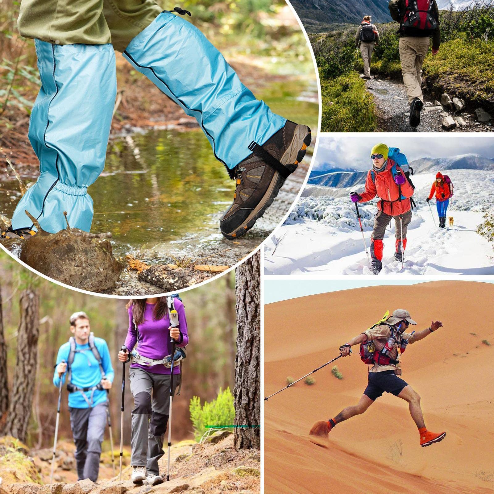Damskie getry na wędrówki - wodoodporne buty trekkingowe Gators | Regulowane ocieplacze na rakiety śnieżne na wędrówki, spacery, polowanie, alpinizm, rakiety śnieżne Zcsxk