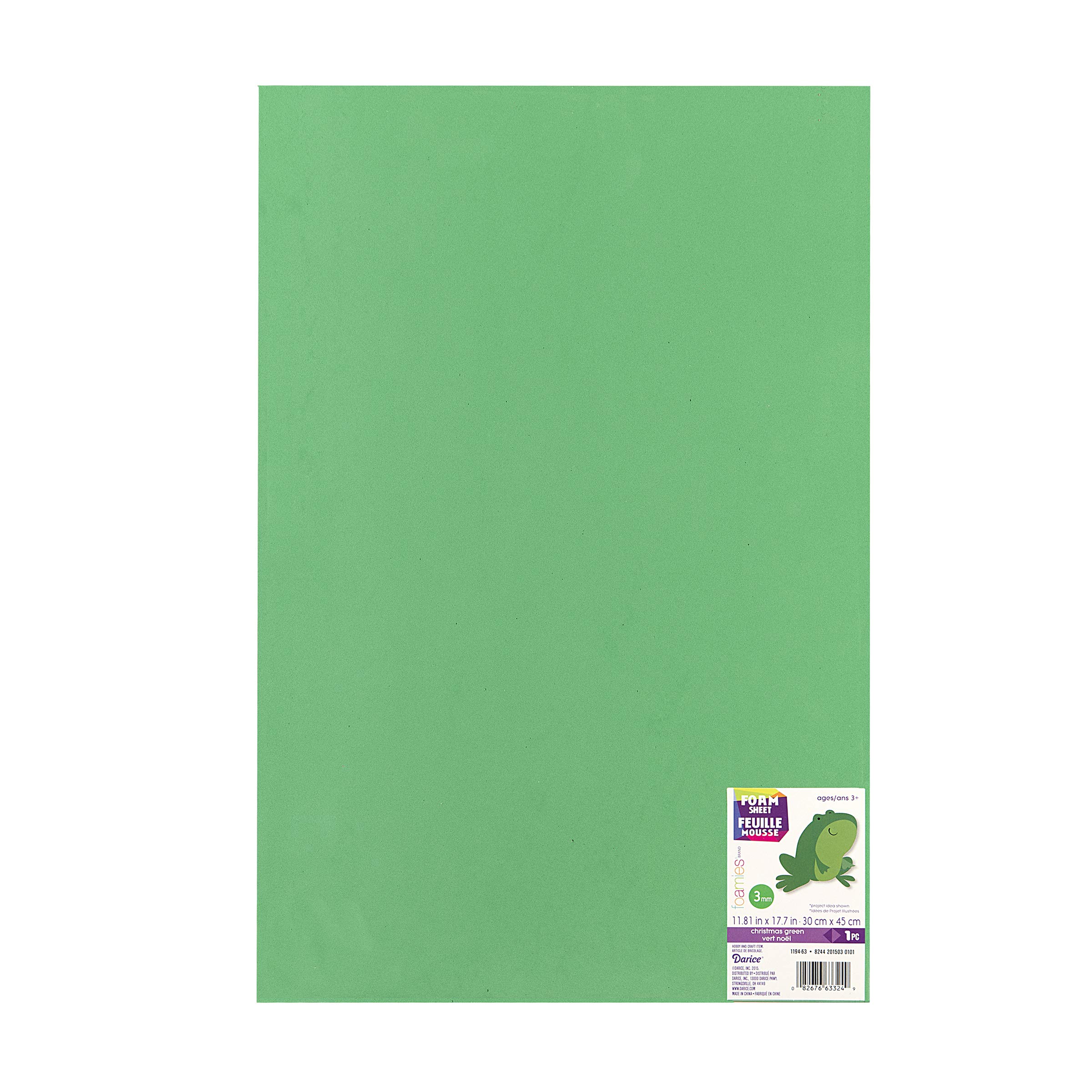 Foamies 12 Inch x18 Inch 3mm Foam Sheet-Green
