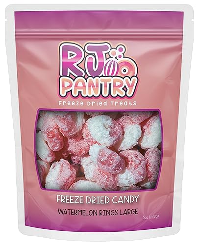 Bolsa de caramelo grande liofilizado de 5 onzas (anillos de sandía) Anillo de melón de agua crujiente gomosa disponible en Yaxa Venezuela