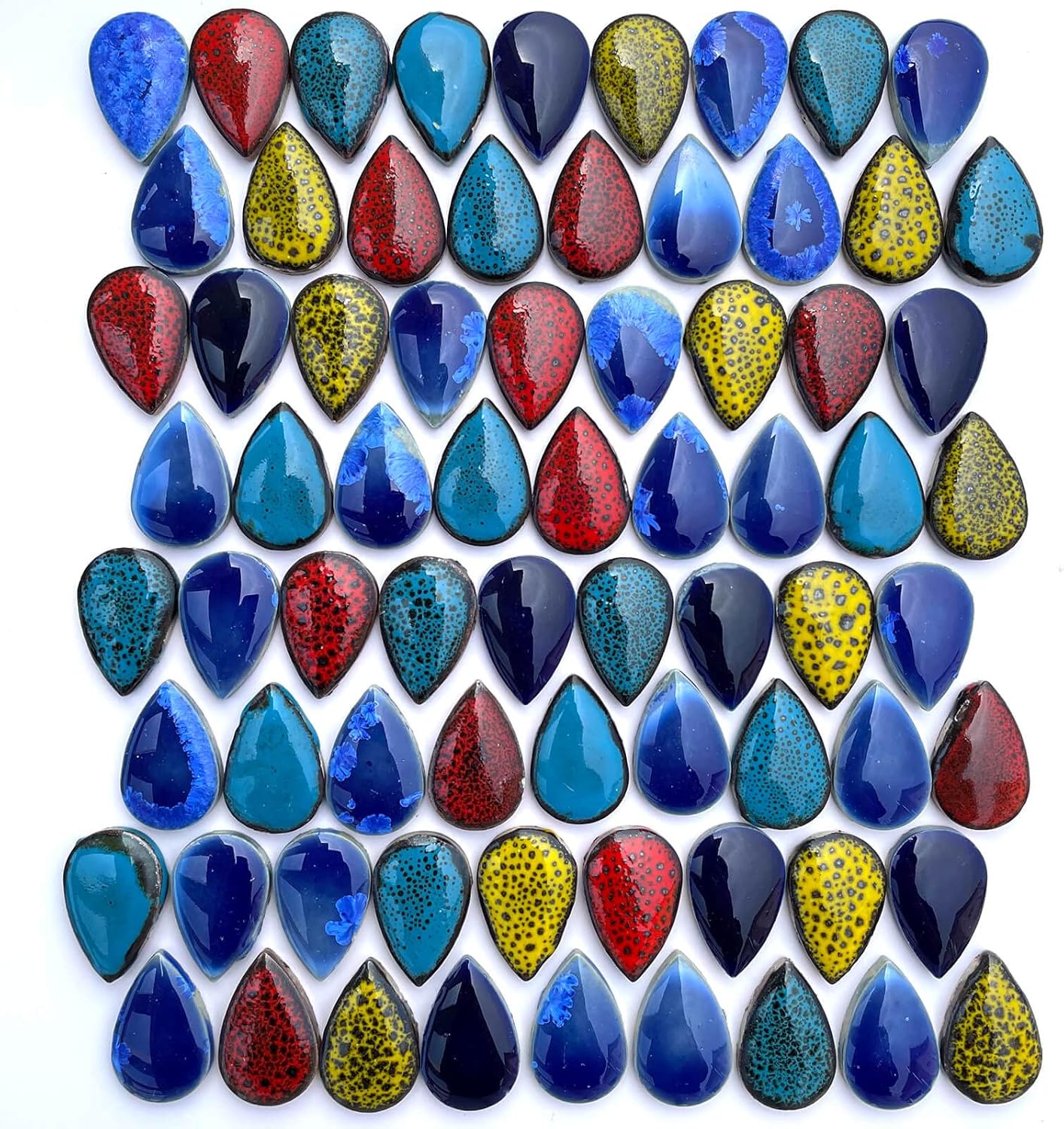 LITMIND 1.1LB Small Raindrop Ceramic Mosaic Tiles for Crafts, Assorted