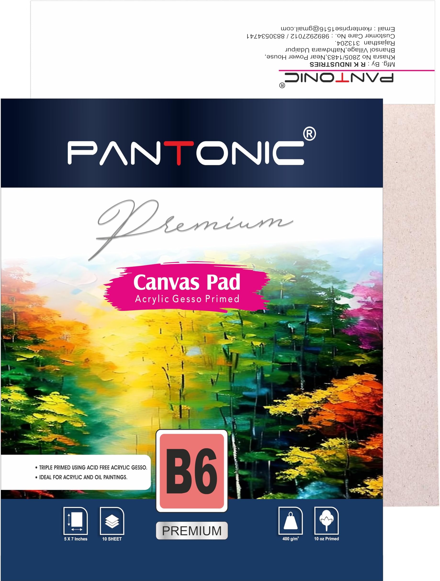 Variety Canvas Pantonic 8x10, 10x12, 12x16 Inch 400 GSM Canvas Pad Book